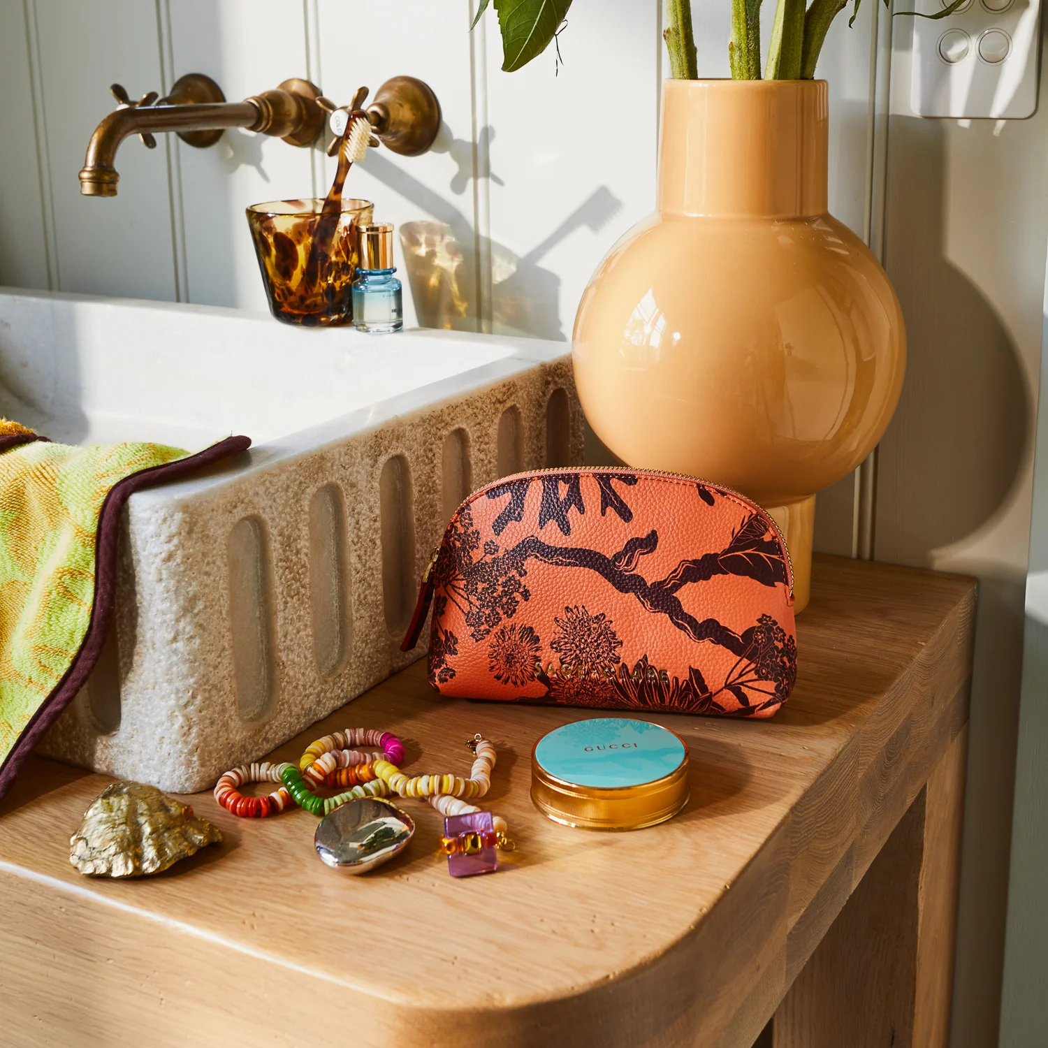 Delphine Cosmetic Pouch - Vivid Coral - Image 3