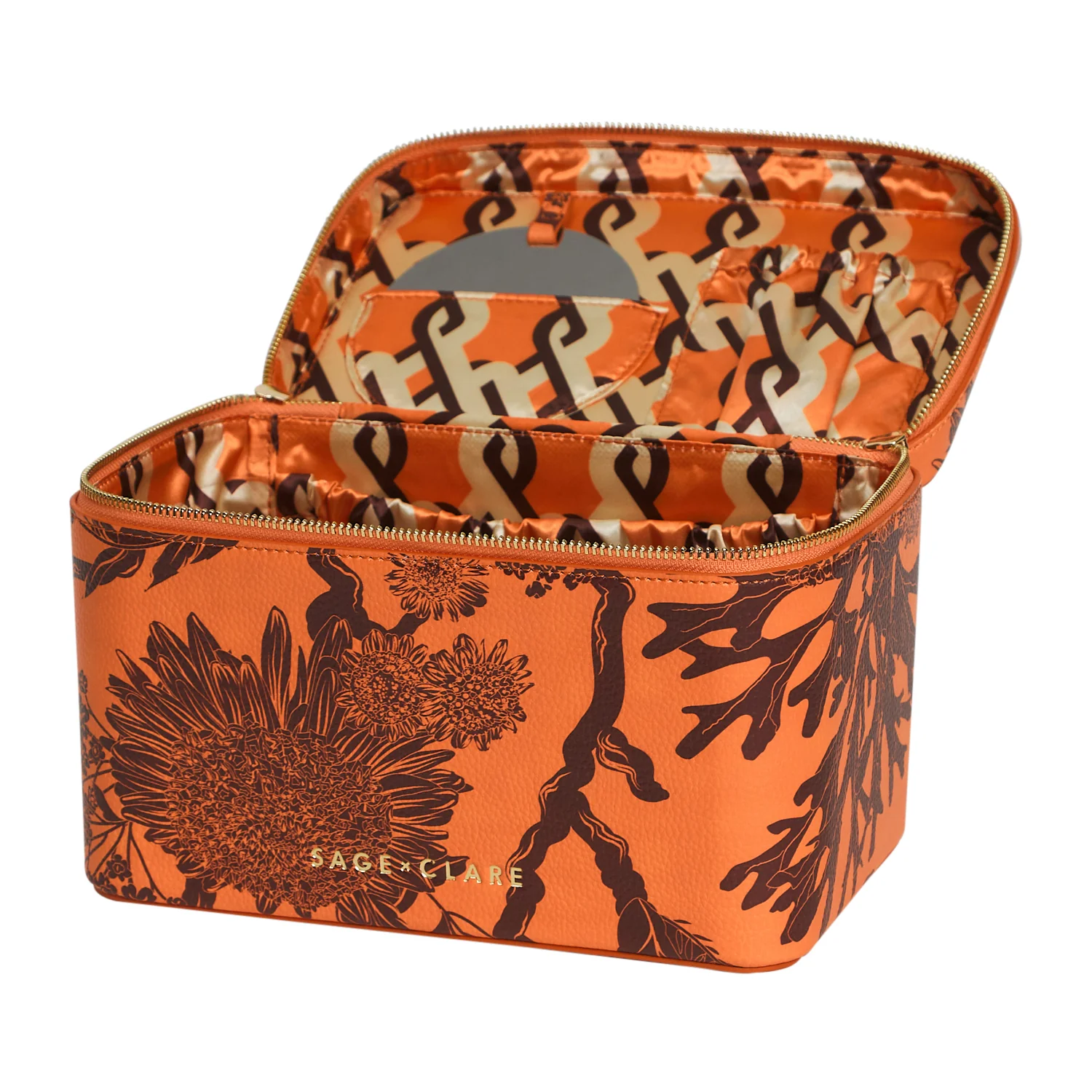 Delphine Large Vanity Case - Vivid Coral - Image 5