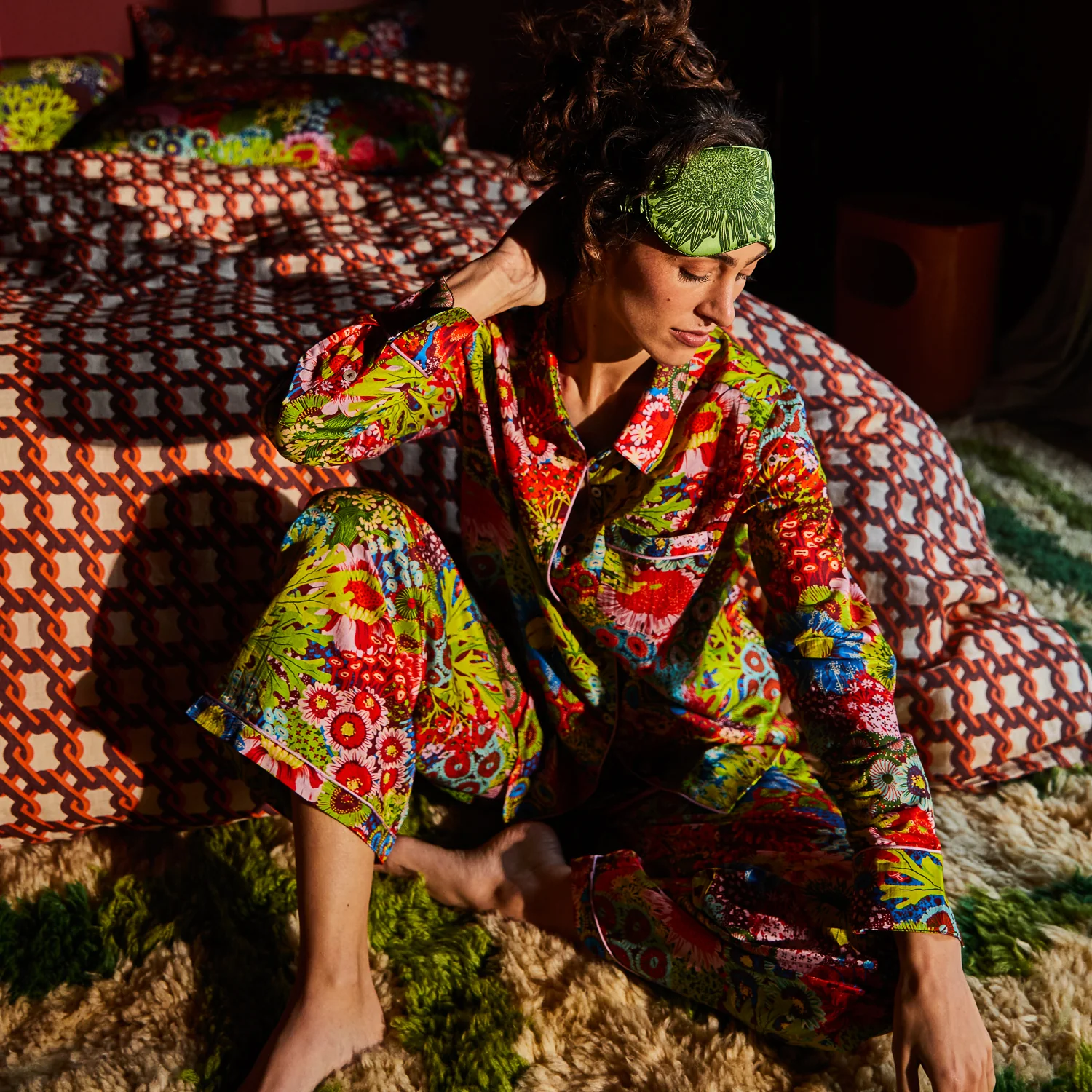 Delphine Silk Eye Mask - Key Lime - Image 3