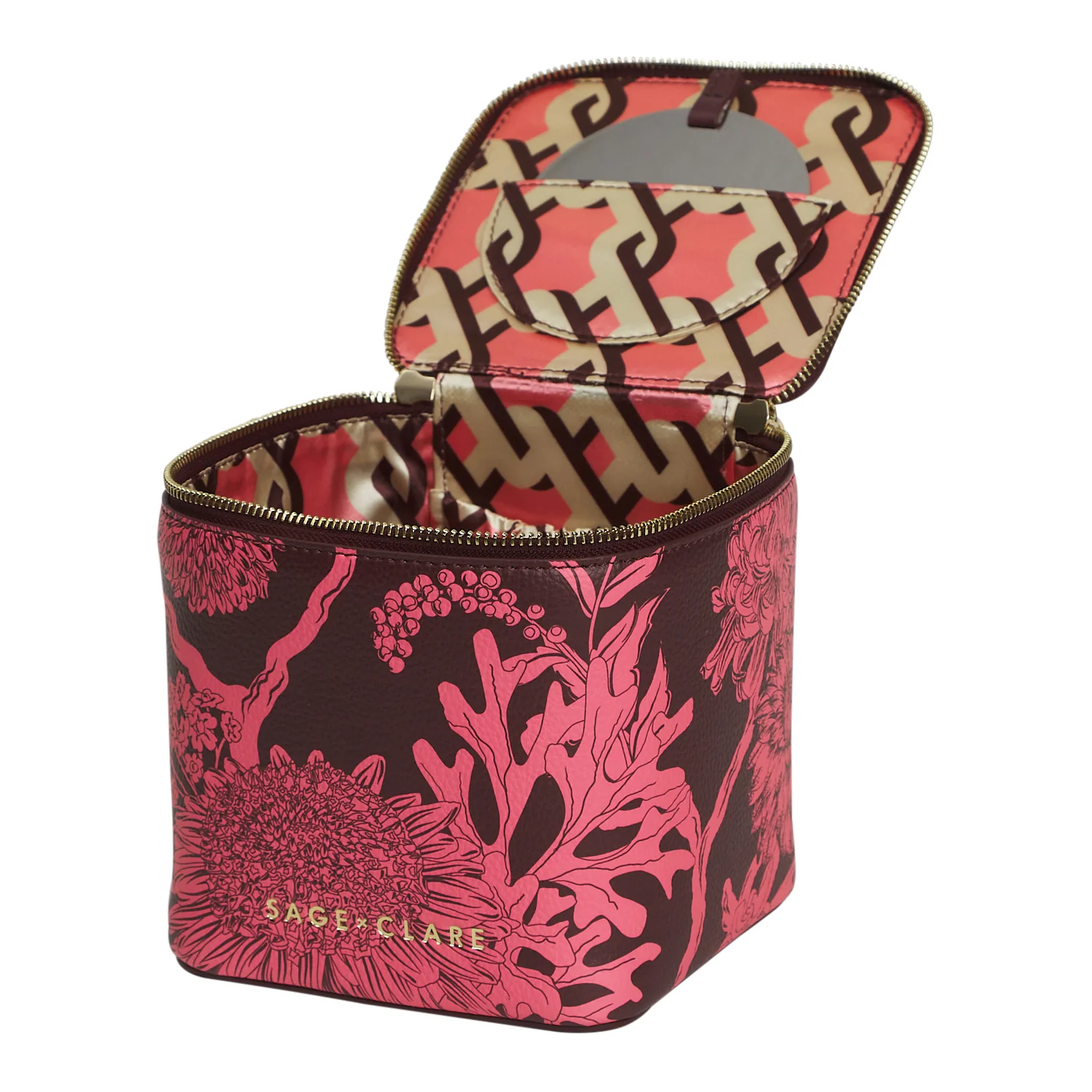 Delphine Small Vanity Case - Garnet - Image 6
