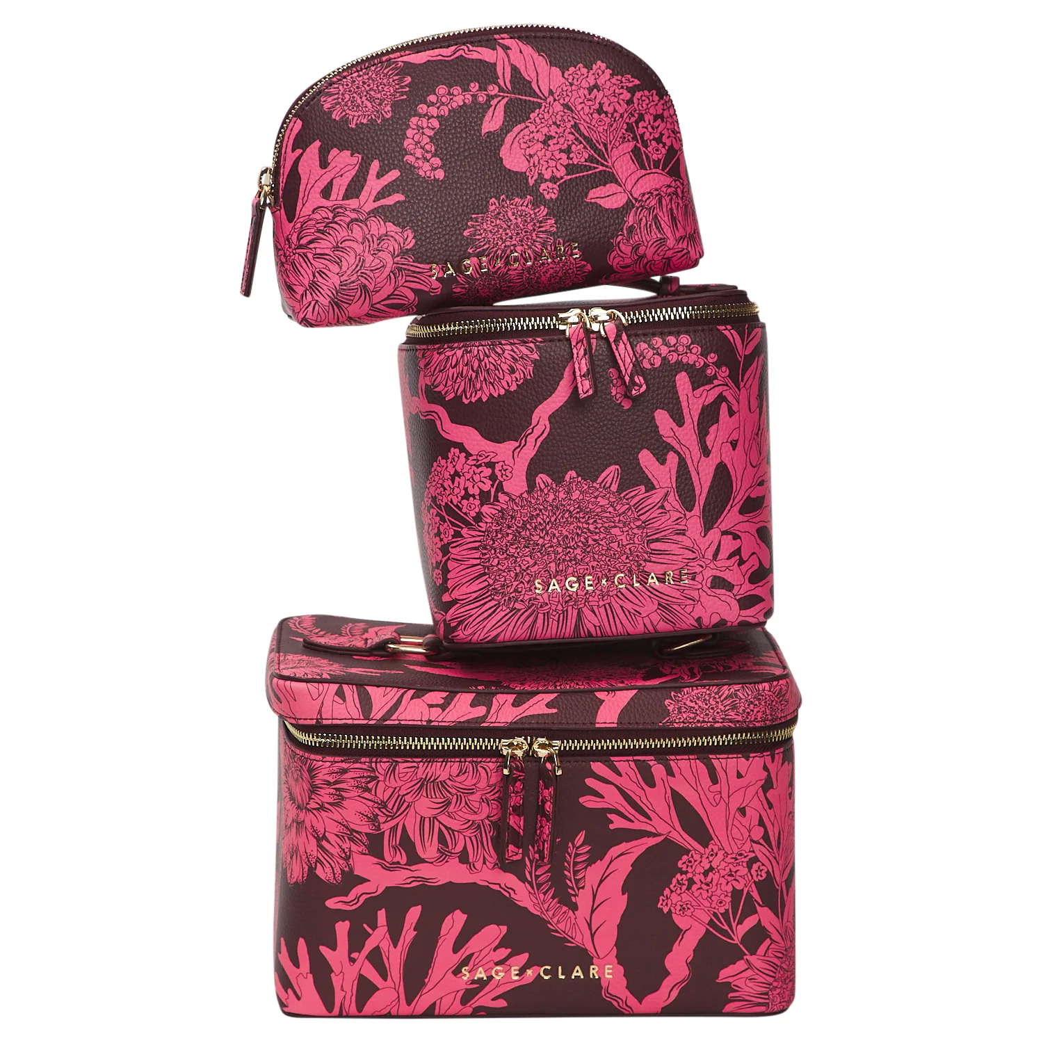 Delphine Small Vanity Case - Garnet - Image 8