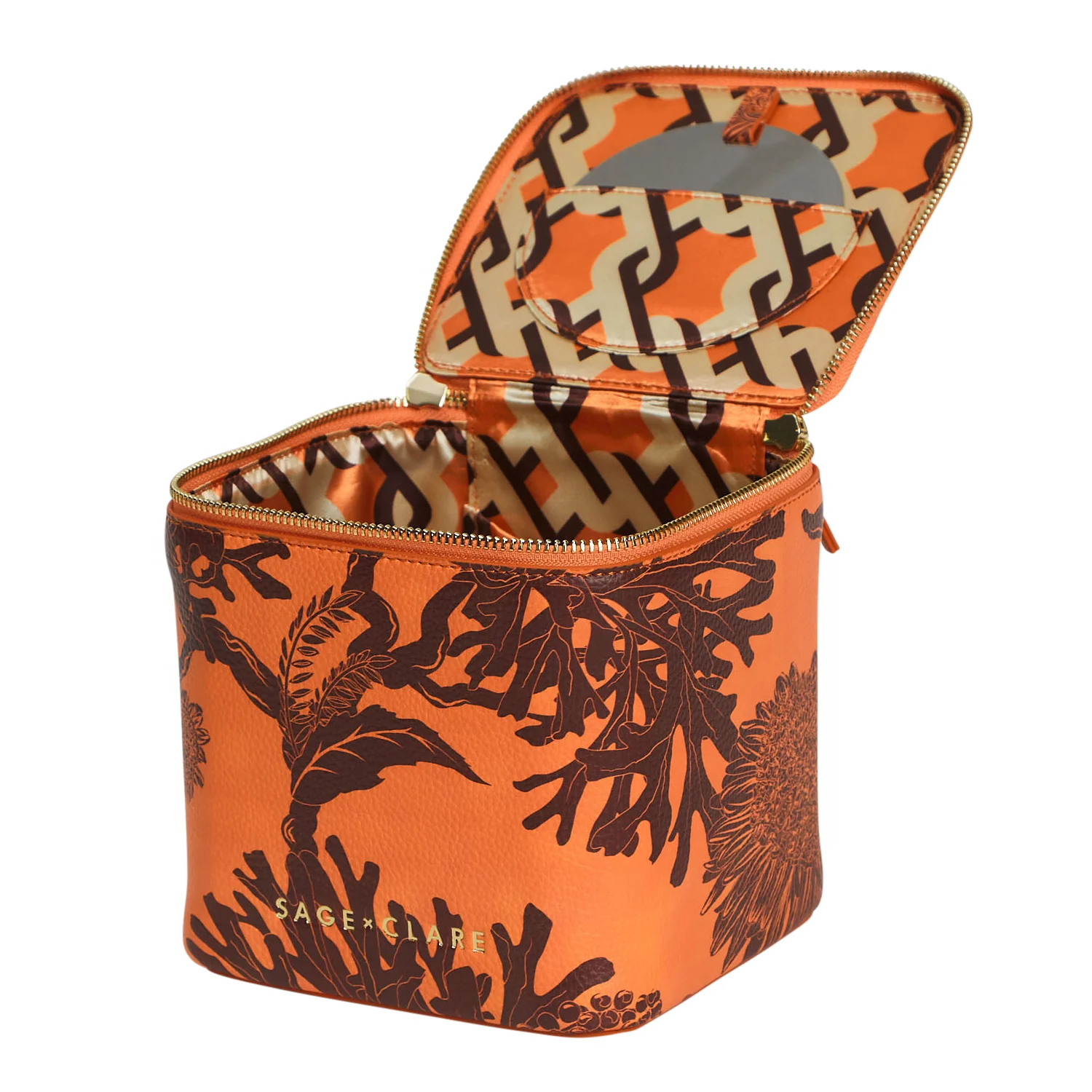 Delphine Small Vanity Case - Vivid Coral - Image 6