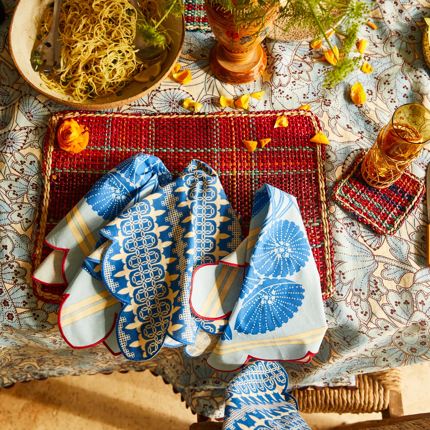 Elena Napkin Set - Cerulean - Image 2