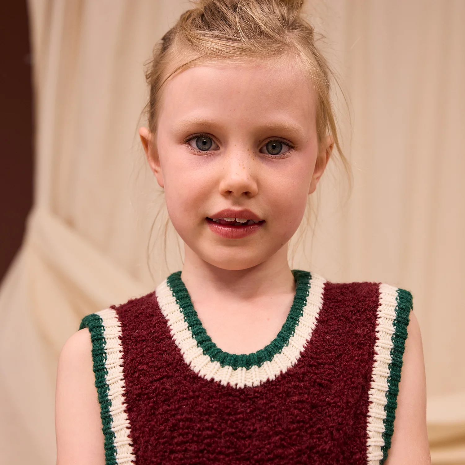 Eleni Kids Knit Vest - Rosewood - Image 4