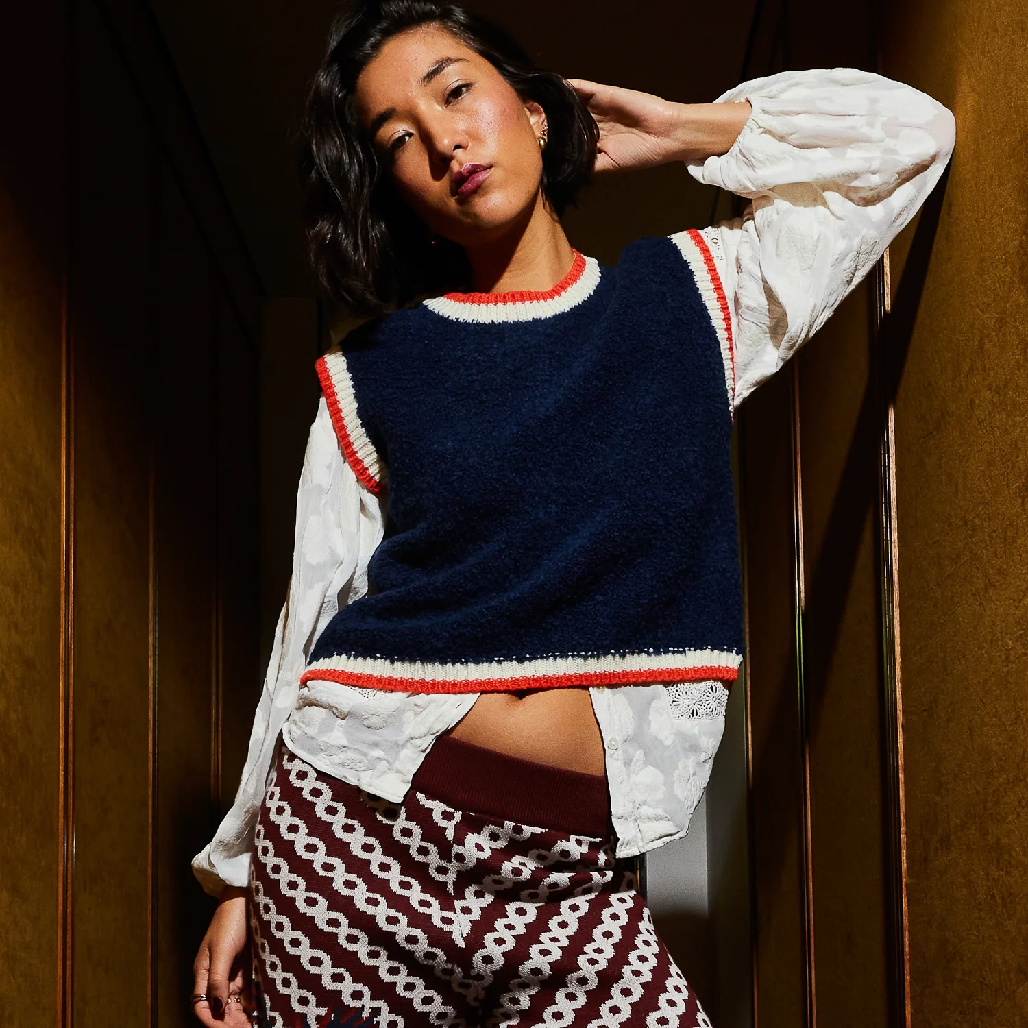 Eleni Knit Vest - Ink