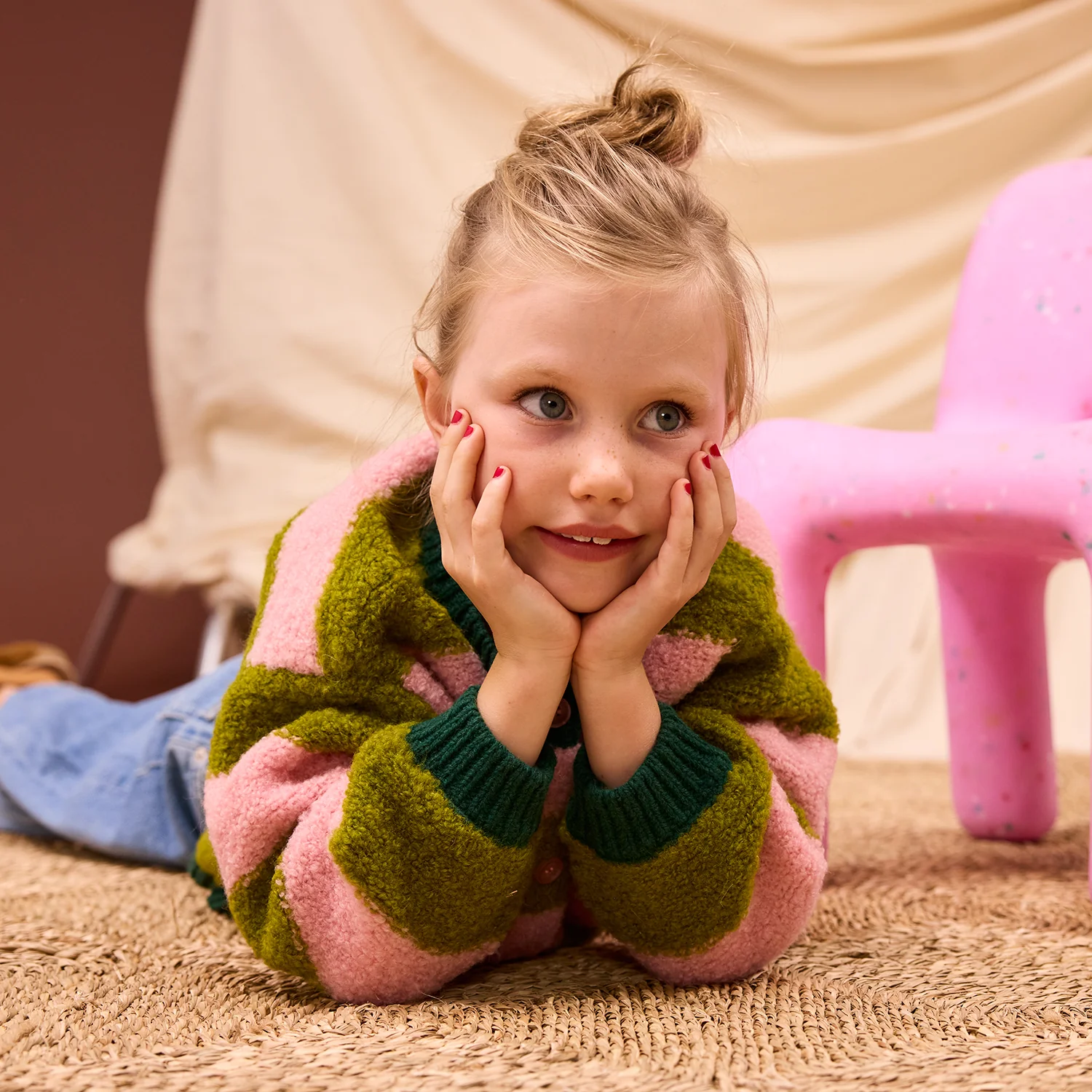 Estrid Kids Cardigan - Blush - Image 2