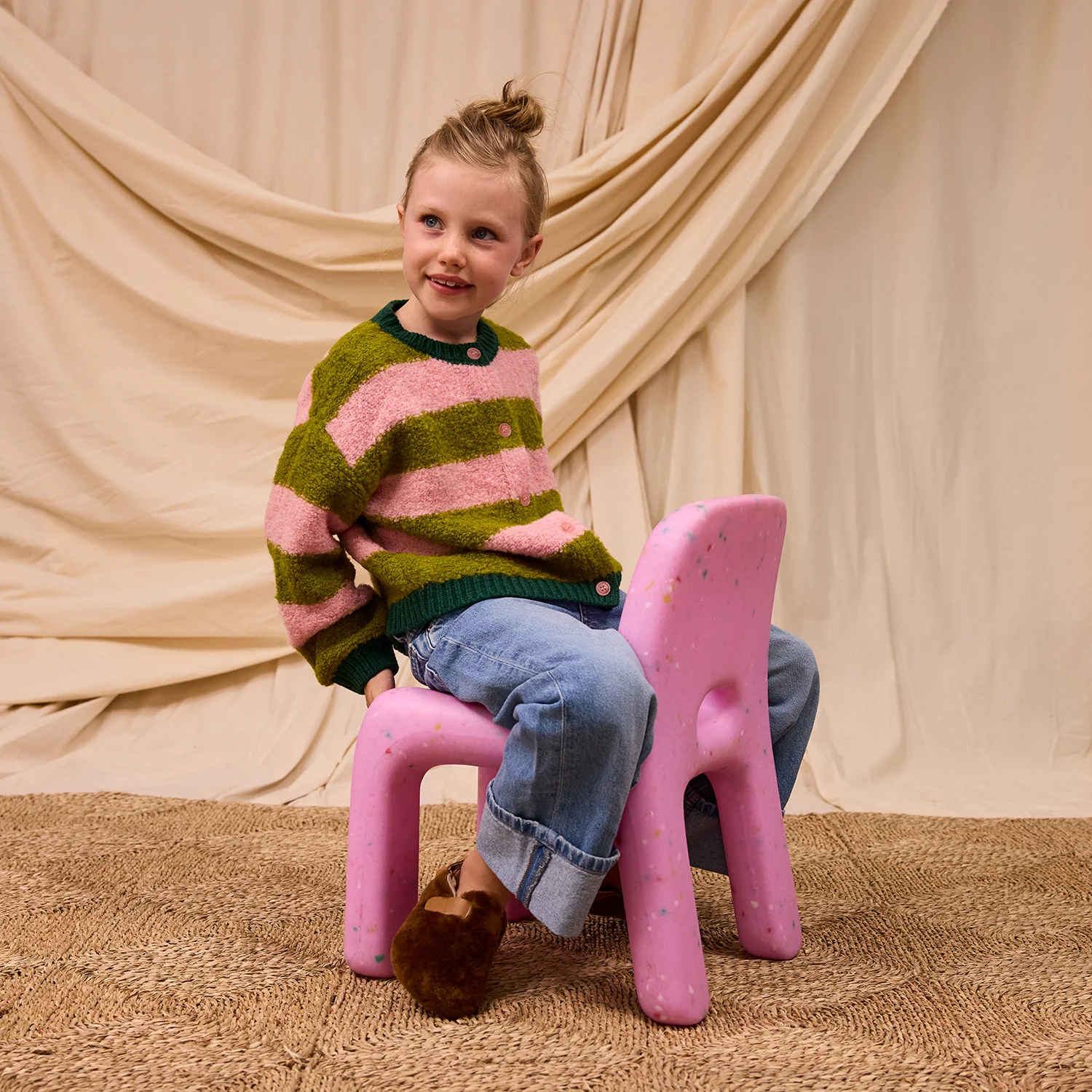 Estrid Kids Cardigan - Blush - Image 5