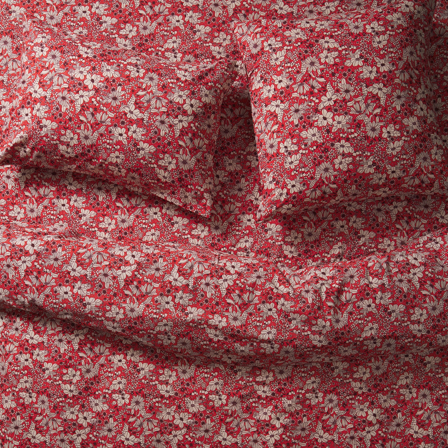 Evette Cotton Quilt Cover - Scarlet - Image 3