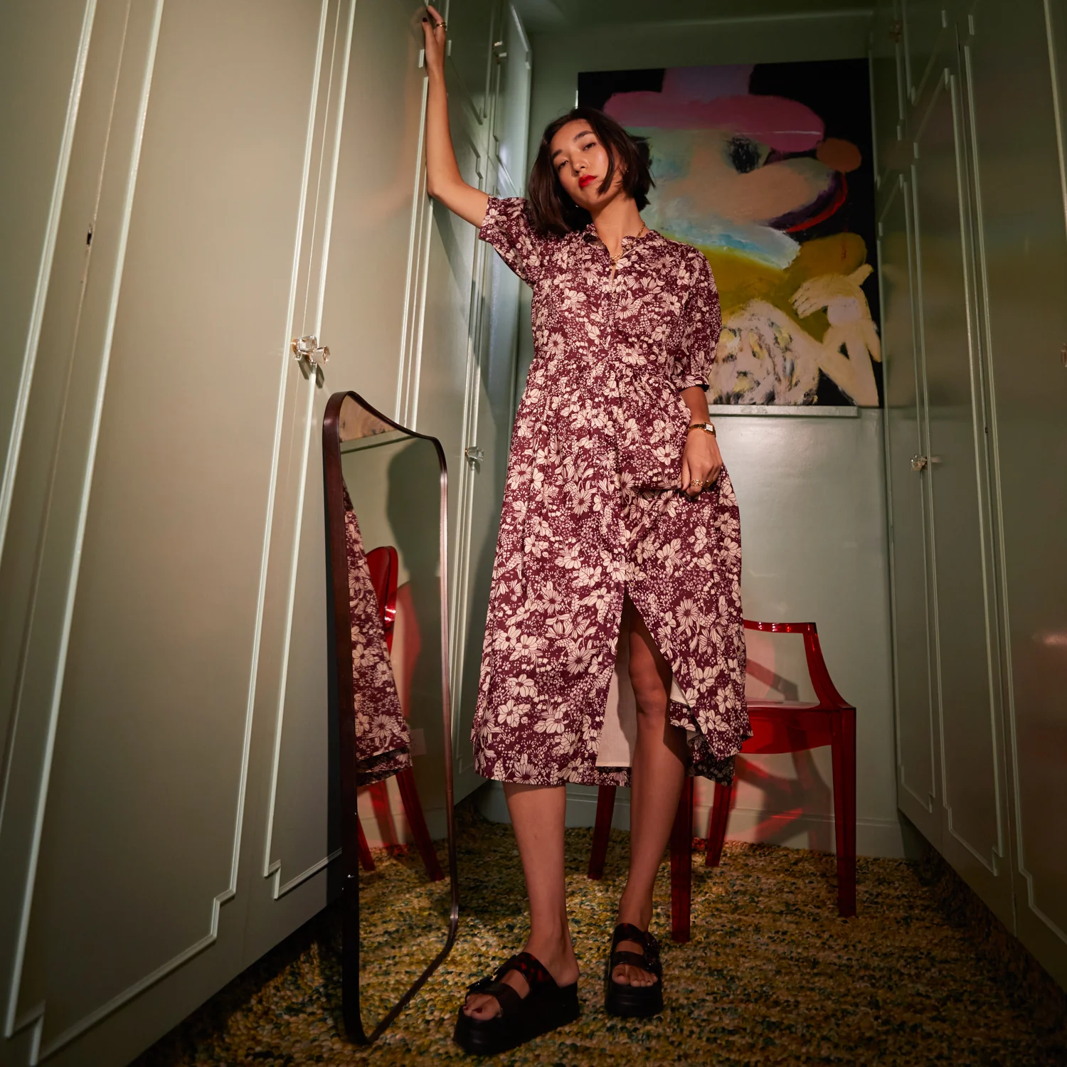 Evette Dress - Mahogany
