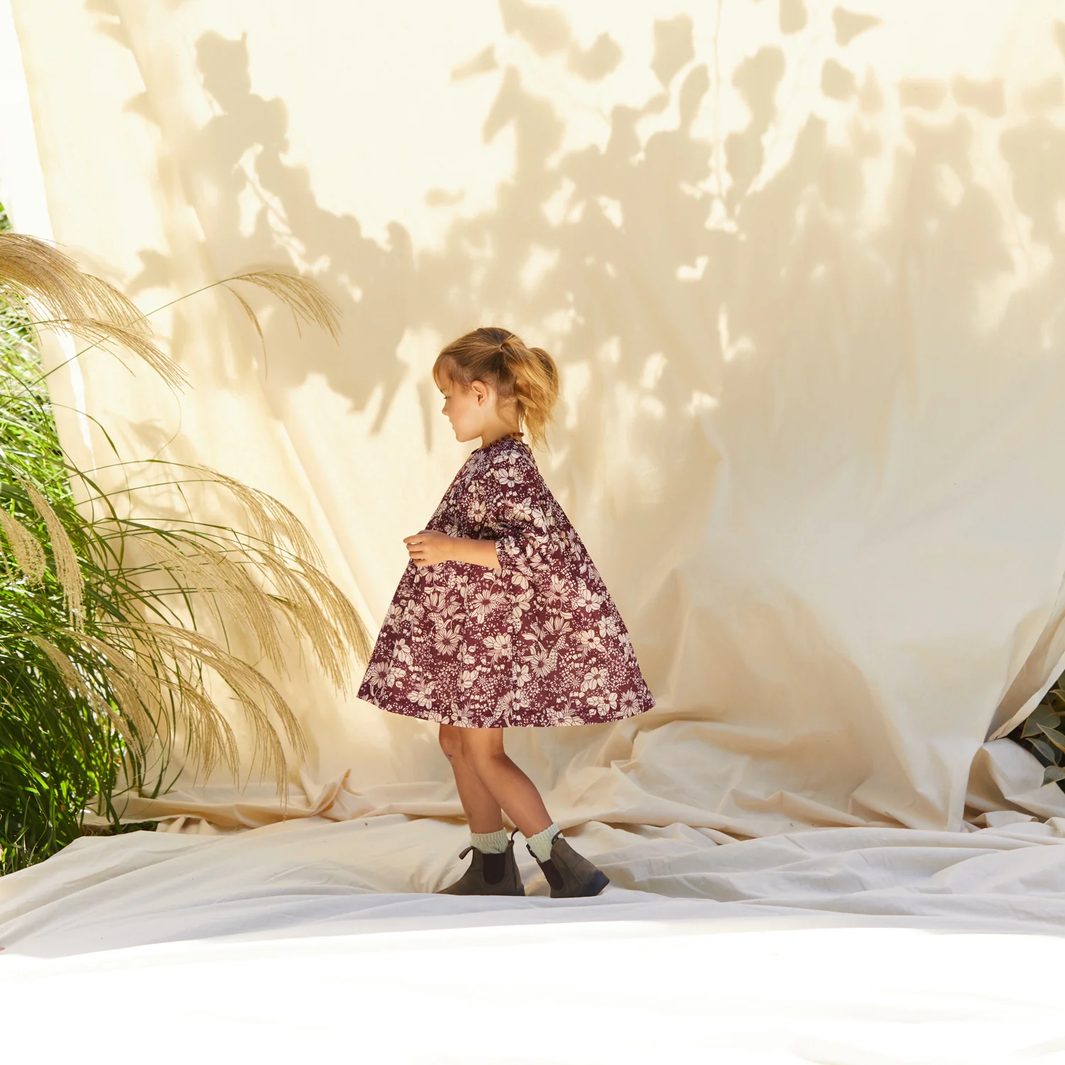 Evette Kids Dress - Mahogany - Image 2
