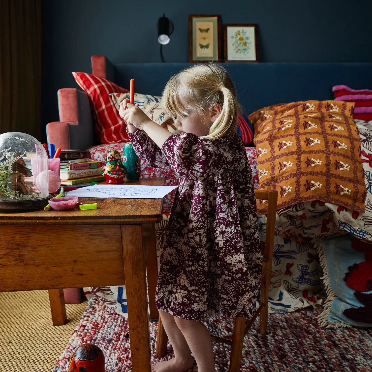 Evette Kids Dress - Mahogany - Image 4