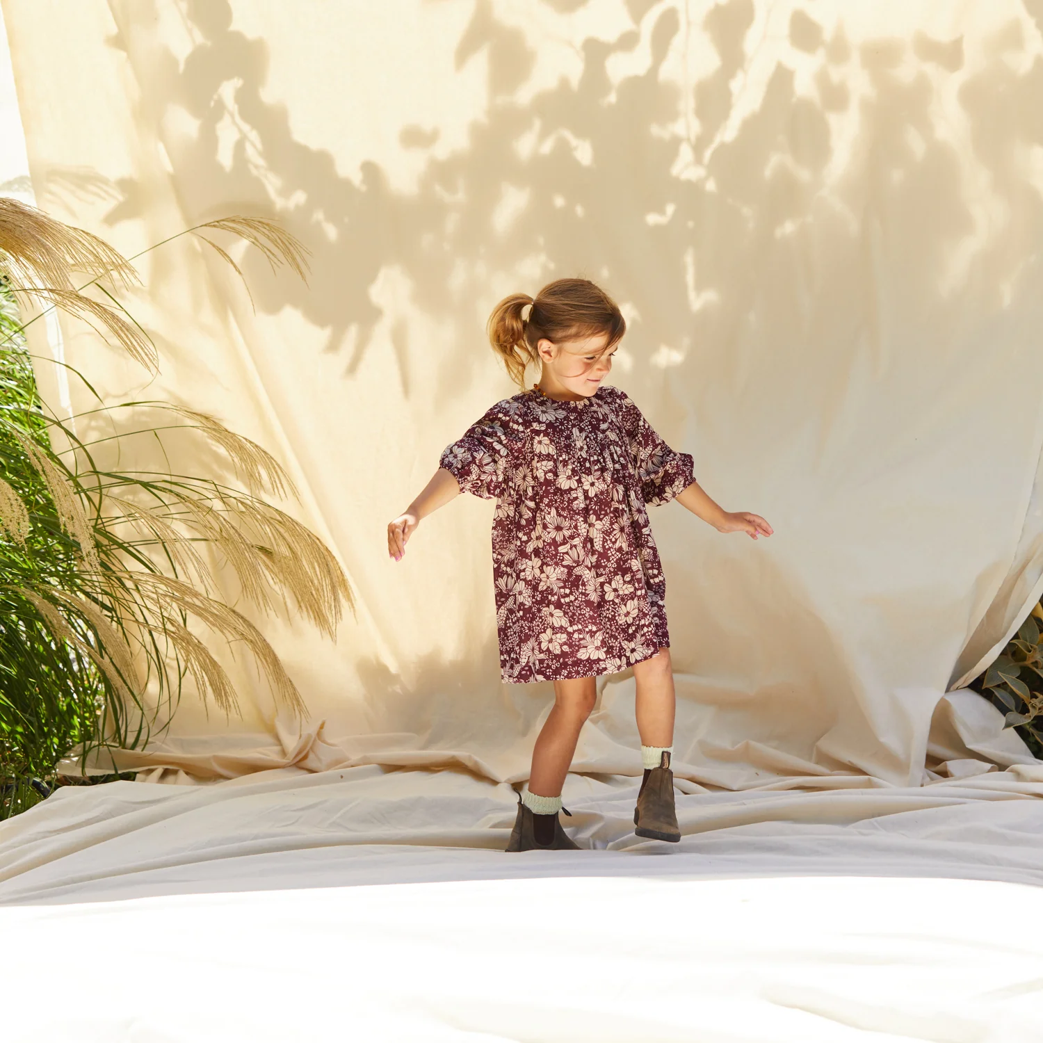 Evette Kids Dress - Mahogany - Image 6