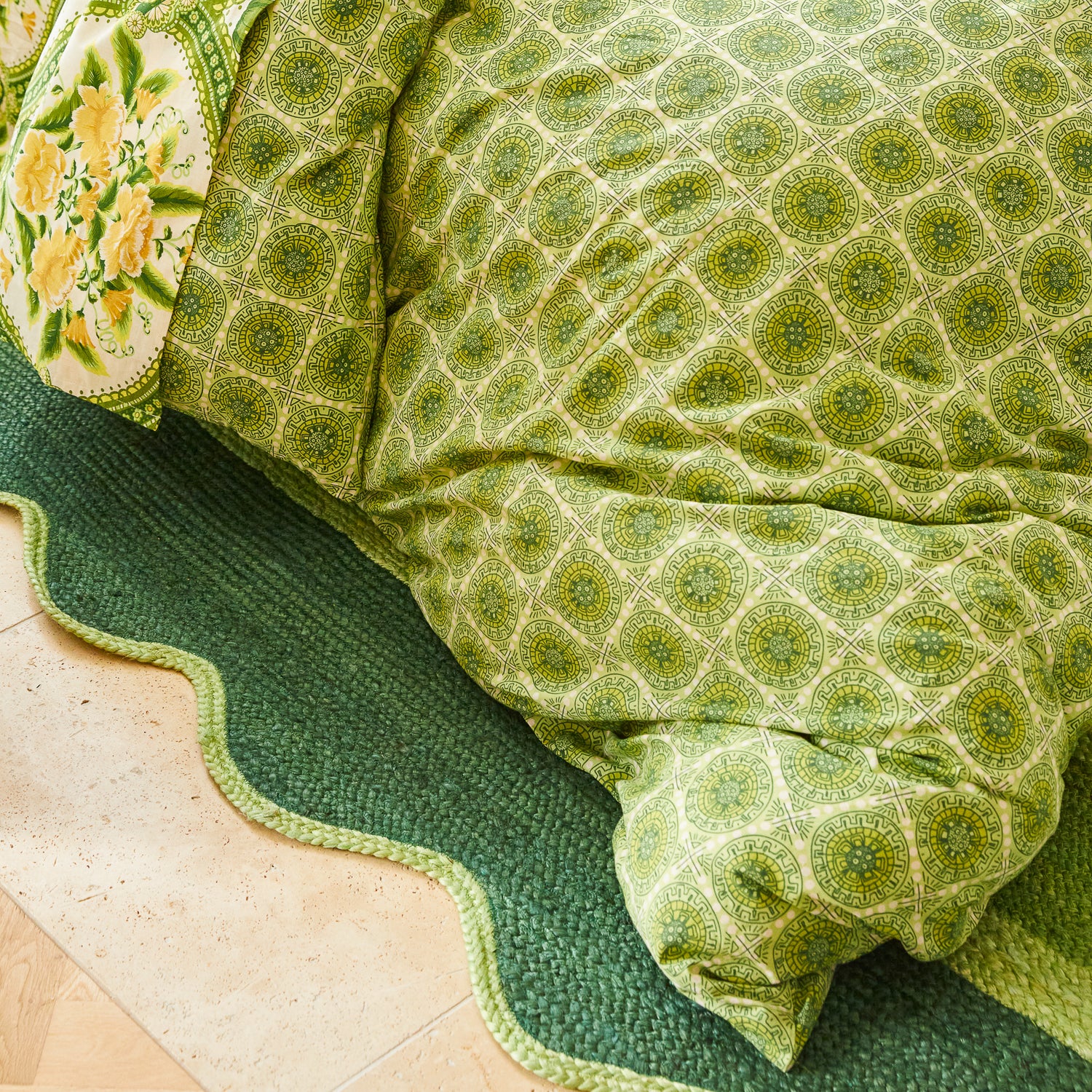 Gabriella Cotton Quilt Cover - Key Lime - Image 6