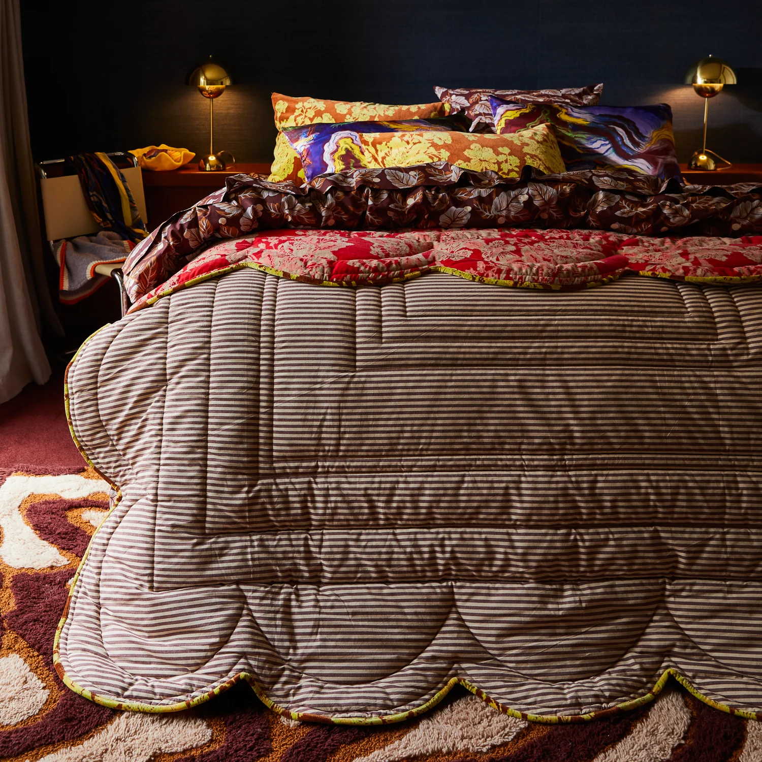 Hazel Scalloped Velvet Bedcover - Image 8