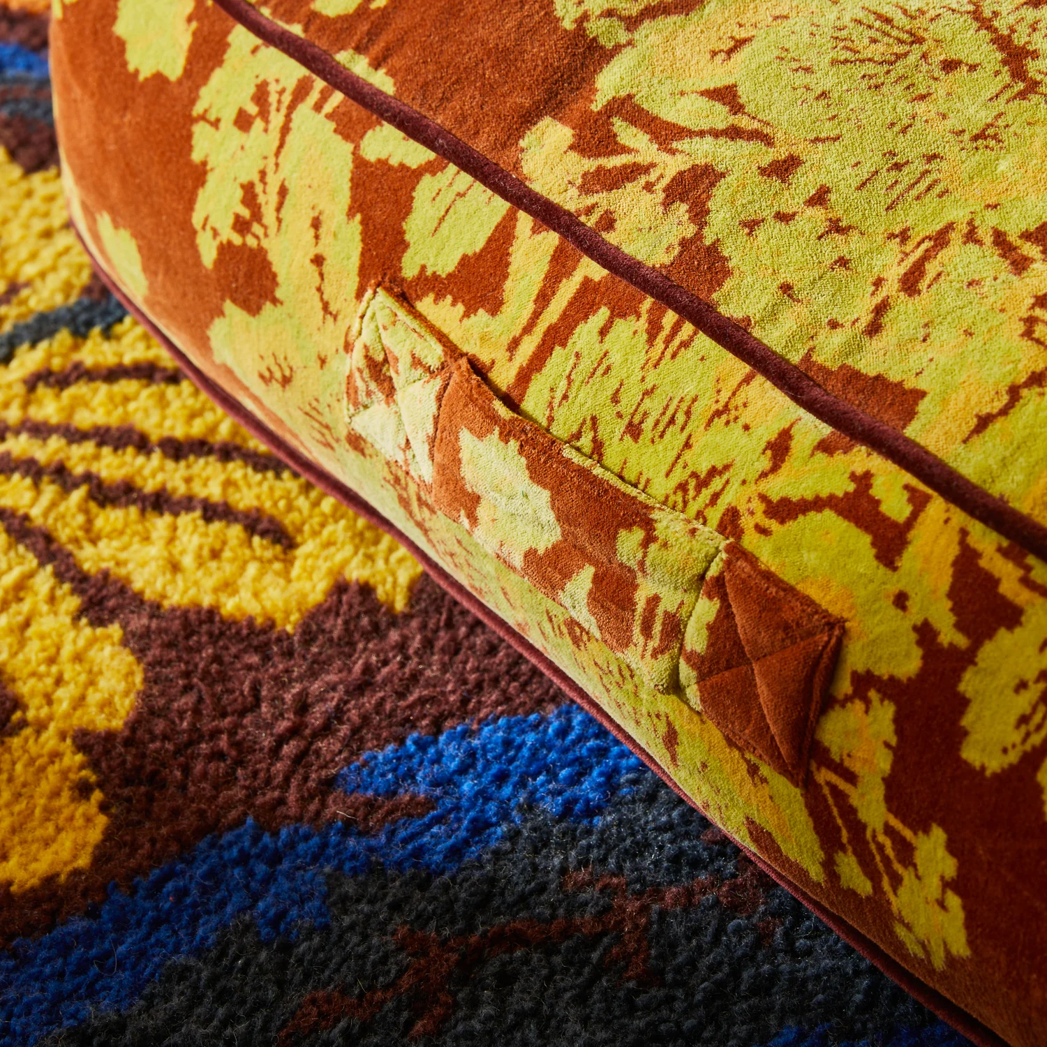 Hazel Velvet Floor Cushion - Russet - Image 3
