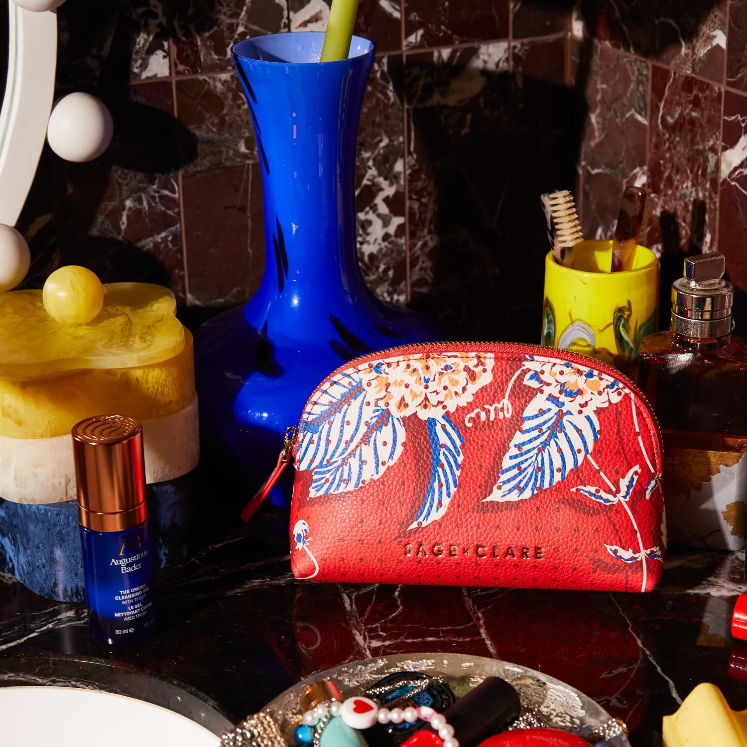 Heidi Cosmetic Pouch - Vermillion - Image 2