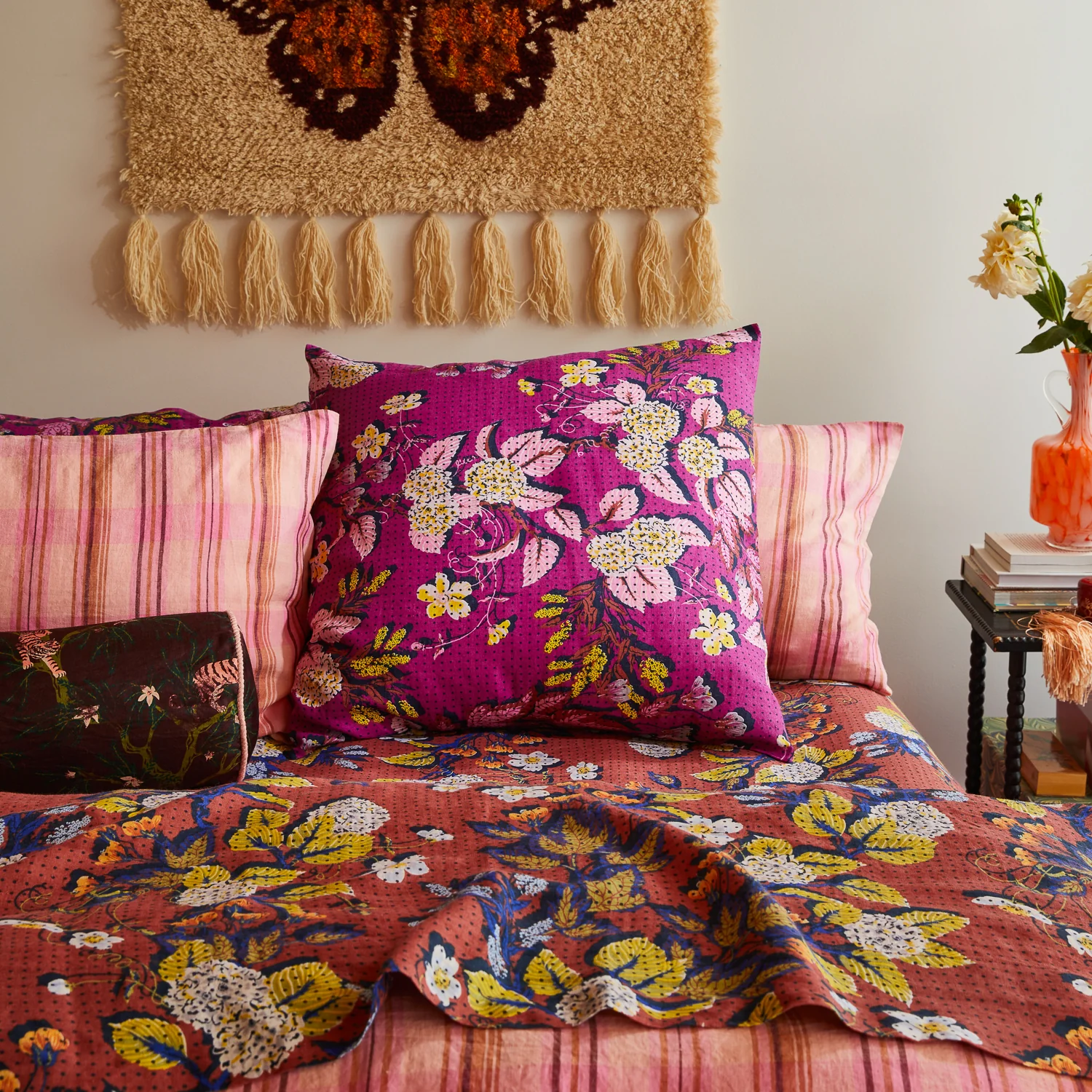 Heidi Linen Euro Pillowcase Set - Mulberry - Image 2