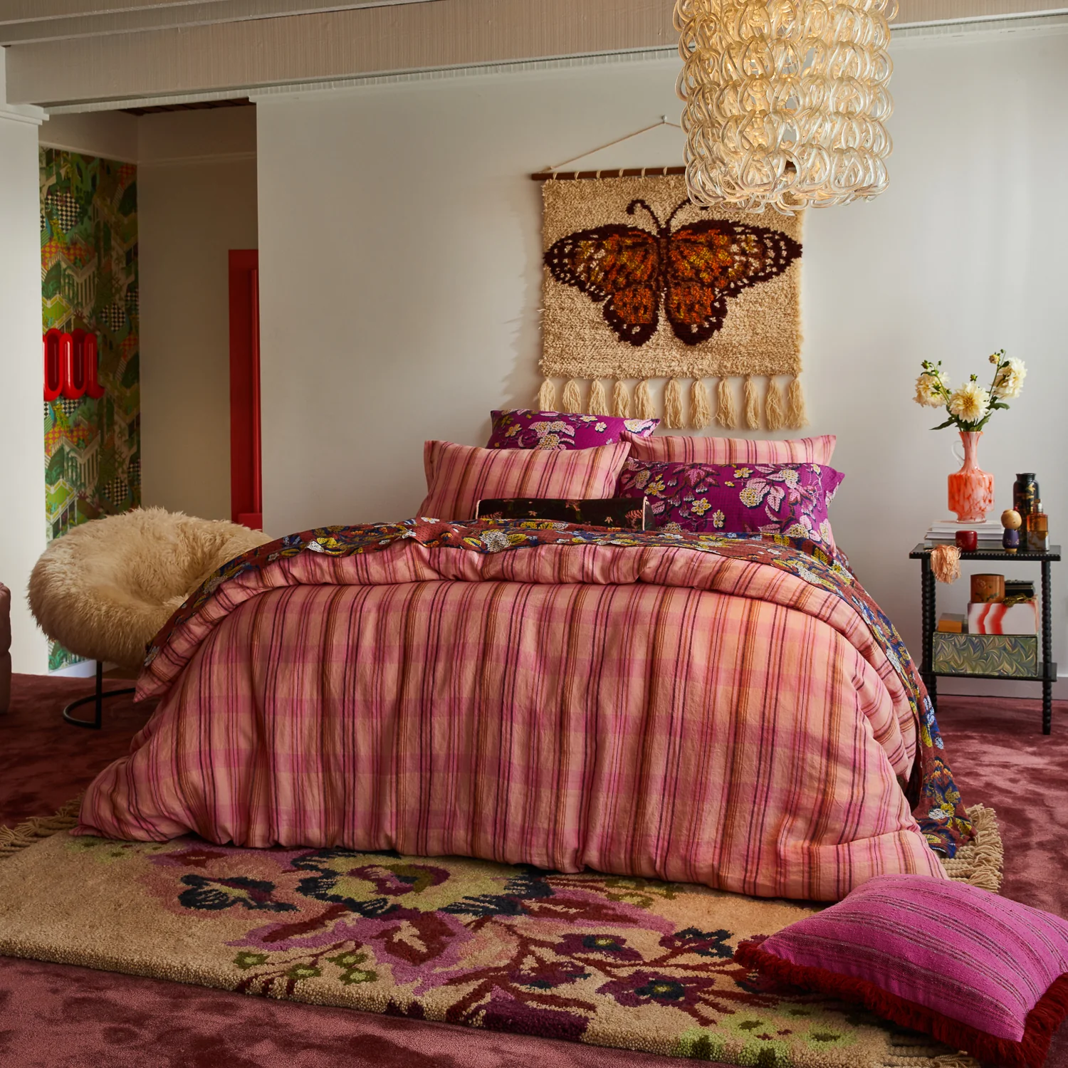 Heidi Linen Pillowcase Set - Mulberry - Image 6