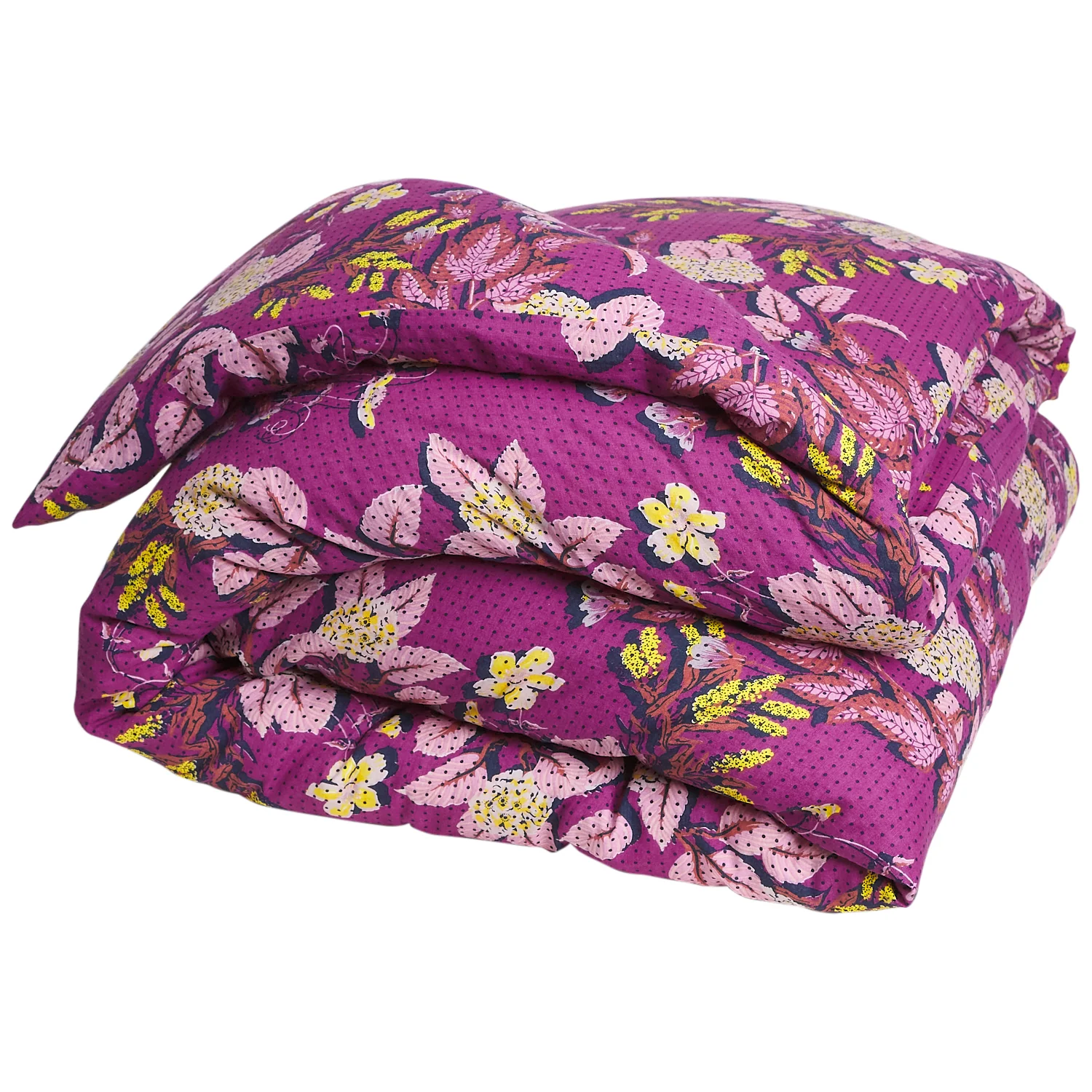 Heidi Linen Quilt Cover - Mulberry