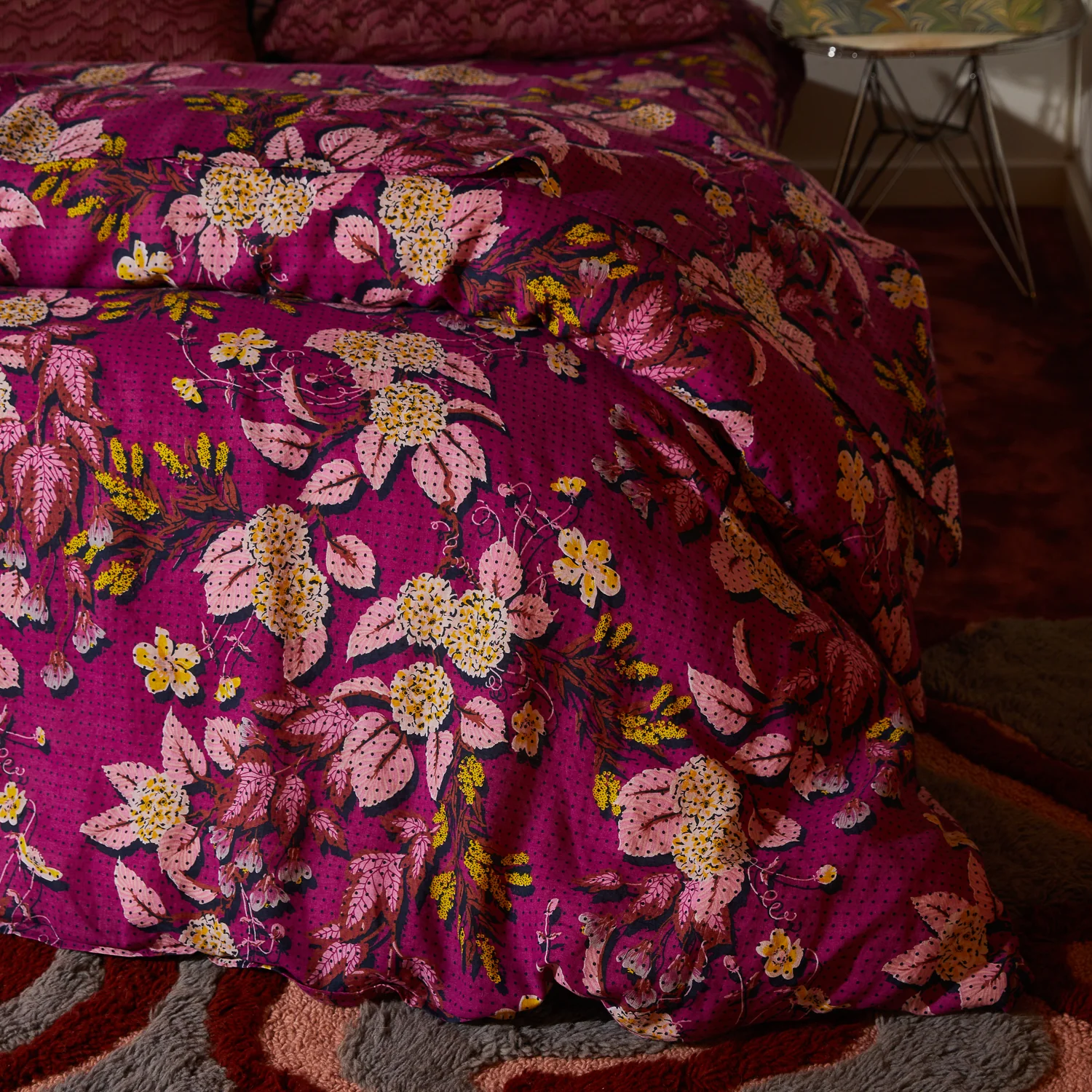 Heidi Linen Quilt Cover - Mulberry - Image 3