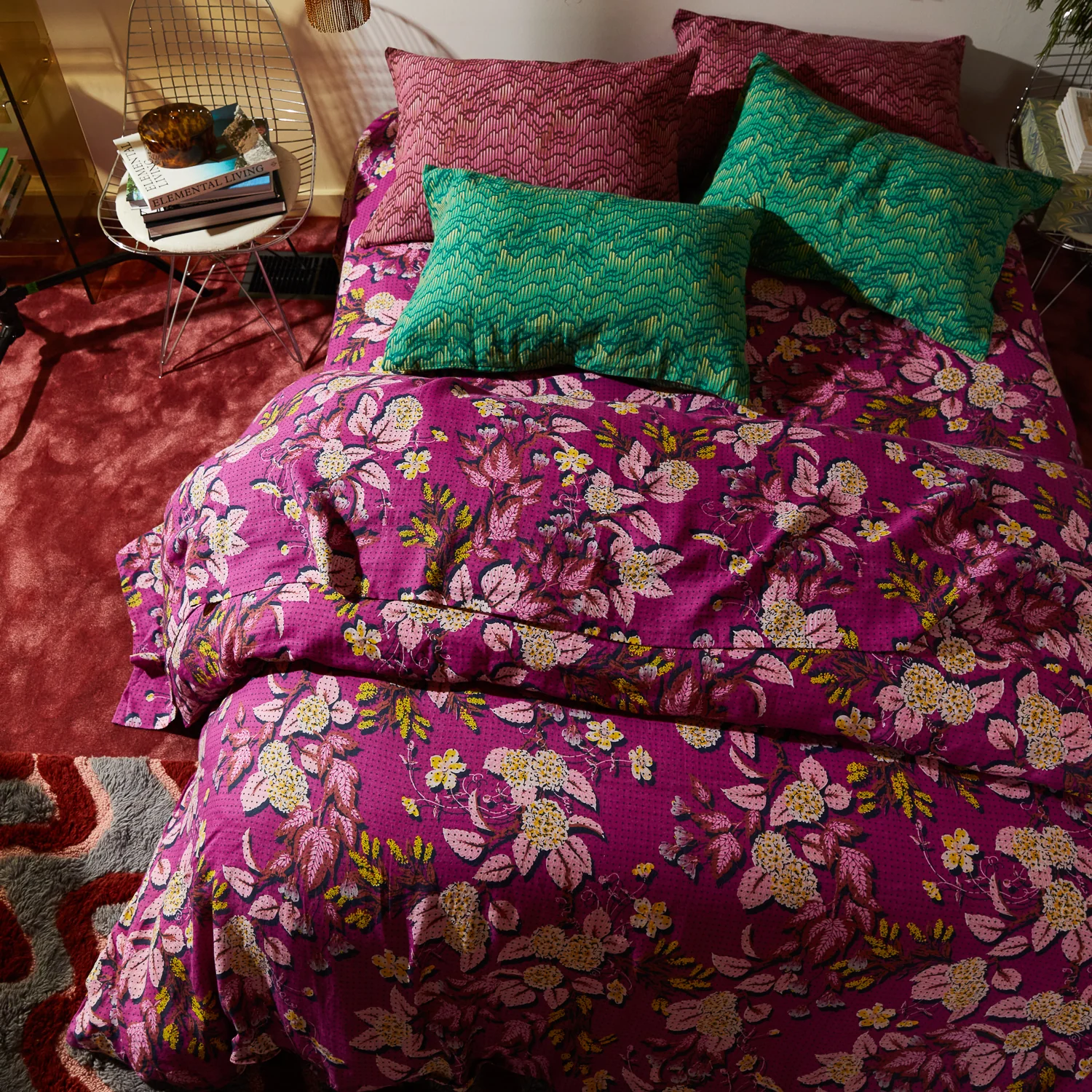 Heidi Linen Quilt Cover - Mulberry - Image 6