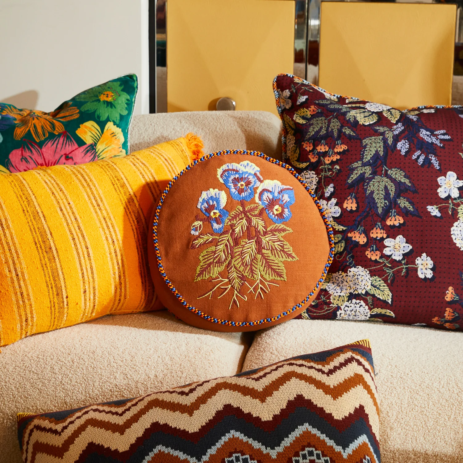 Helena Embroidered Cushion - Image 2