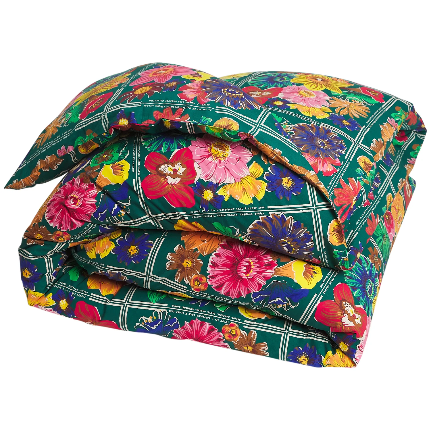 Ines Cotton Quilt Cover - Verdant