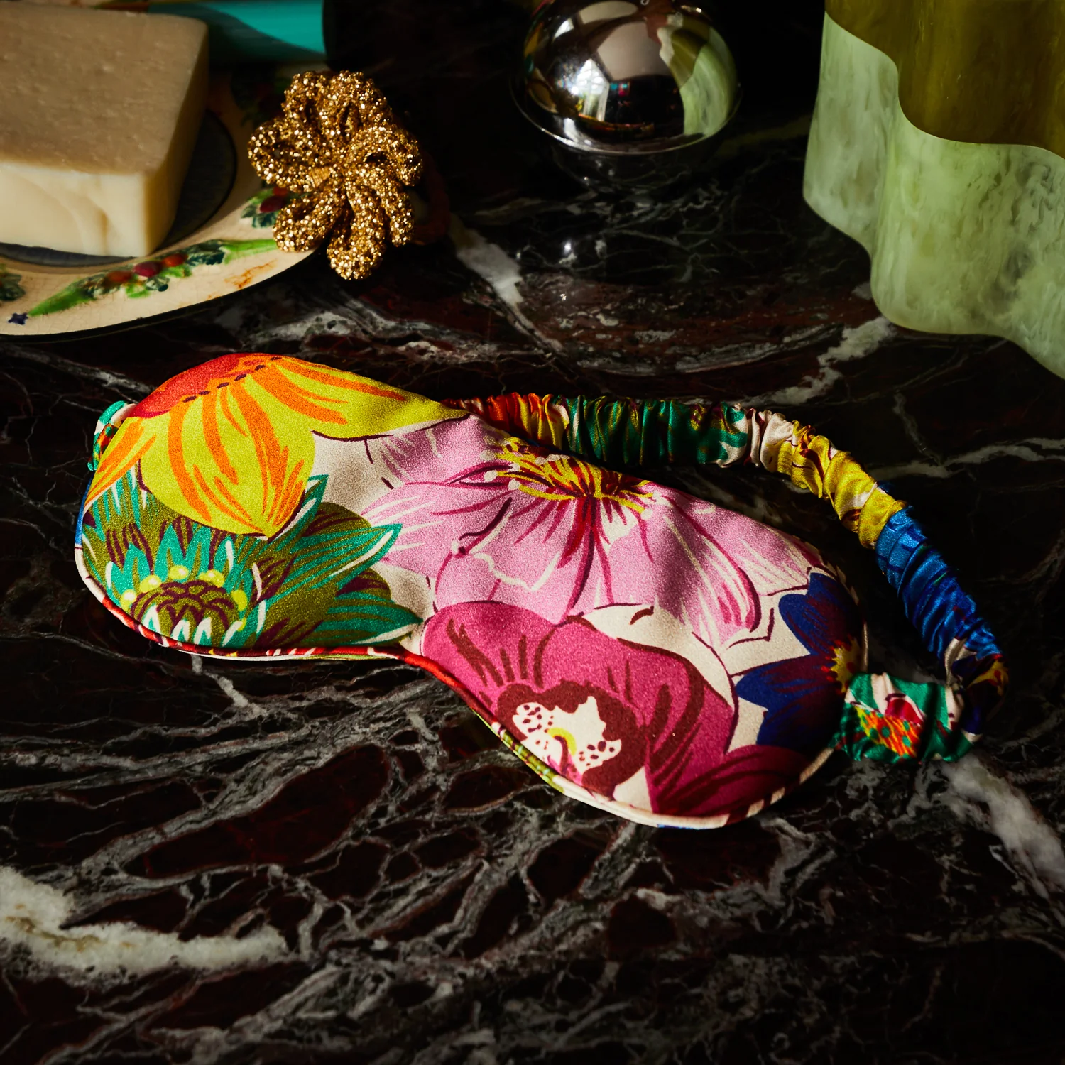 Ines Silk Eye Mask - Porcelain - Image 2
