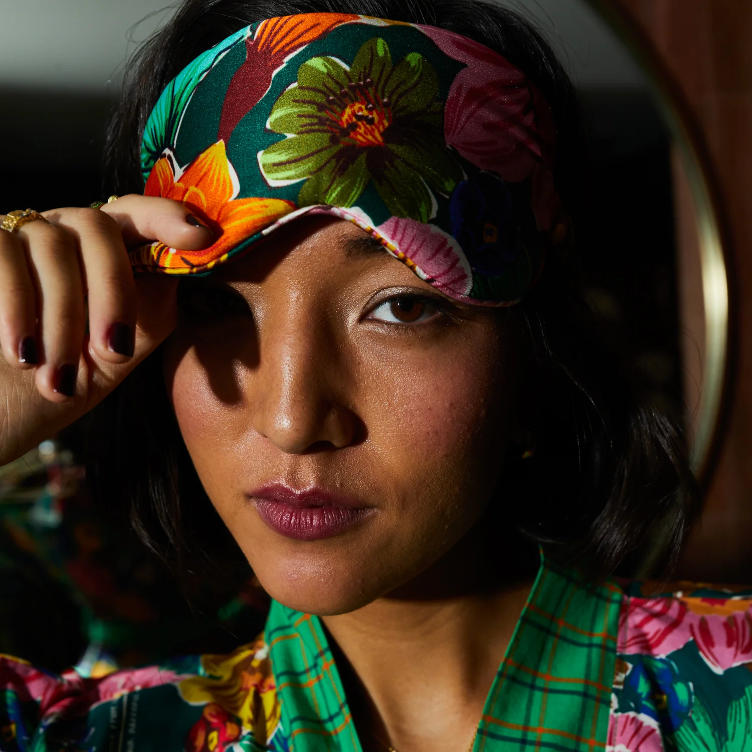 Ines Silk Eye Mask - Verdant - Image 2