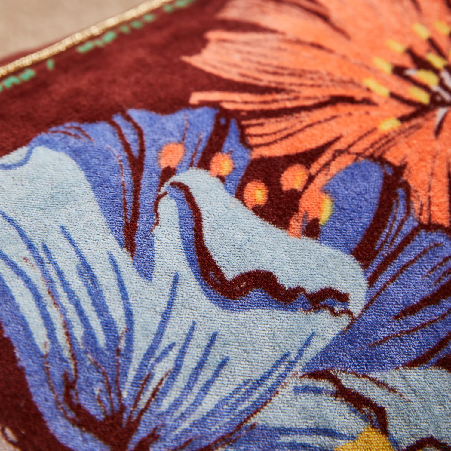 Ines Velvet Cushion - Burnt Sienna - Image 3