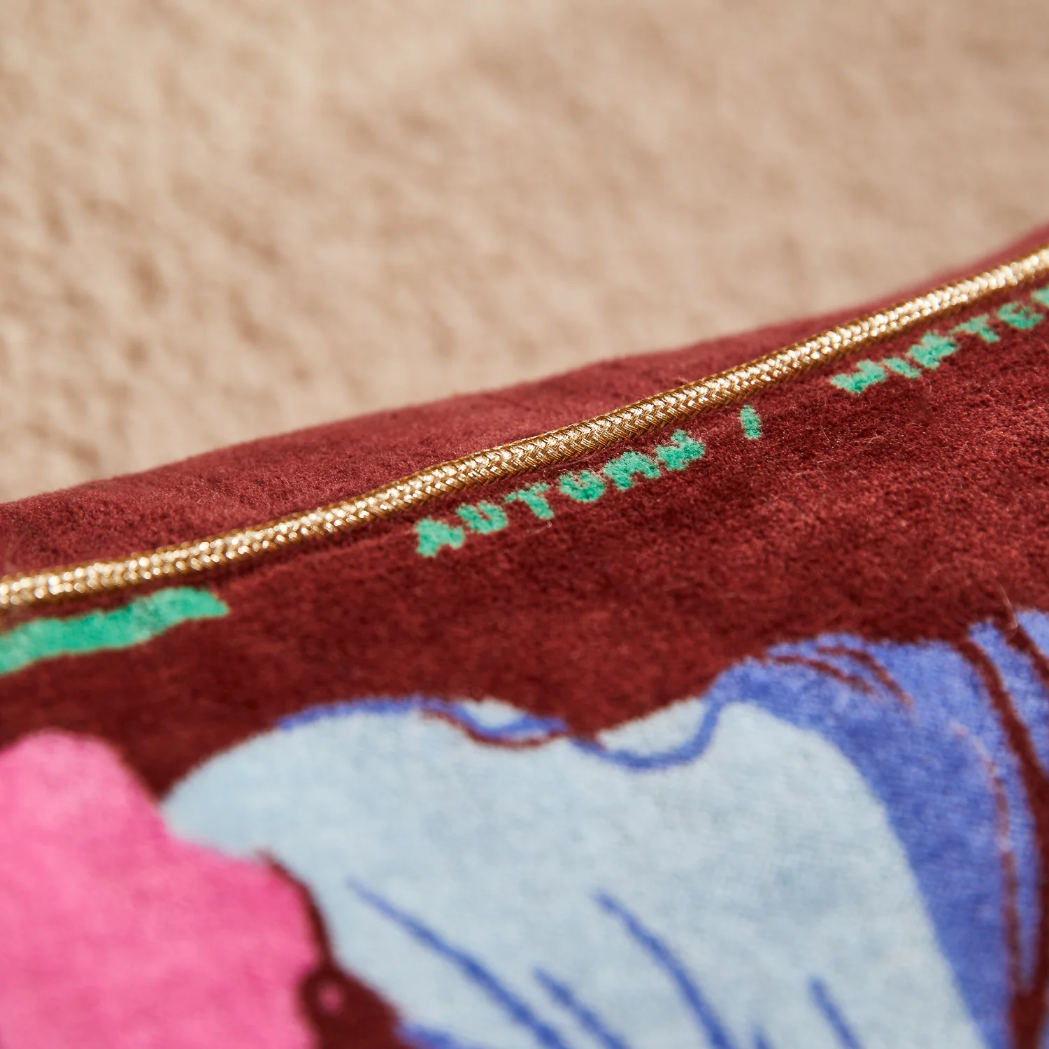 Ines Velvet Cushion - Burnt Sienna - Image 4