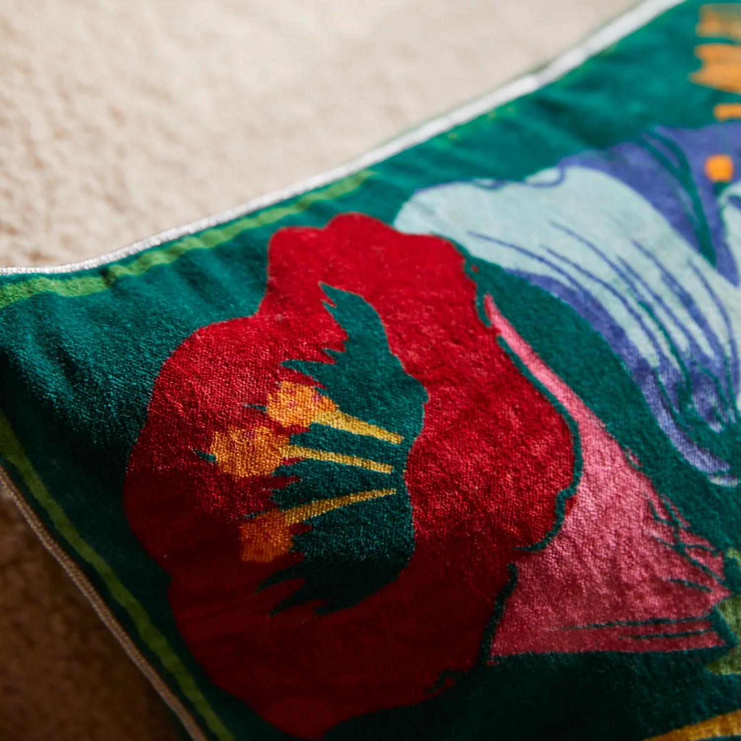 Ines Velvet Cushion - Verdant - Image 3