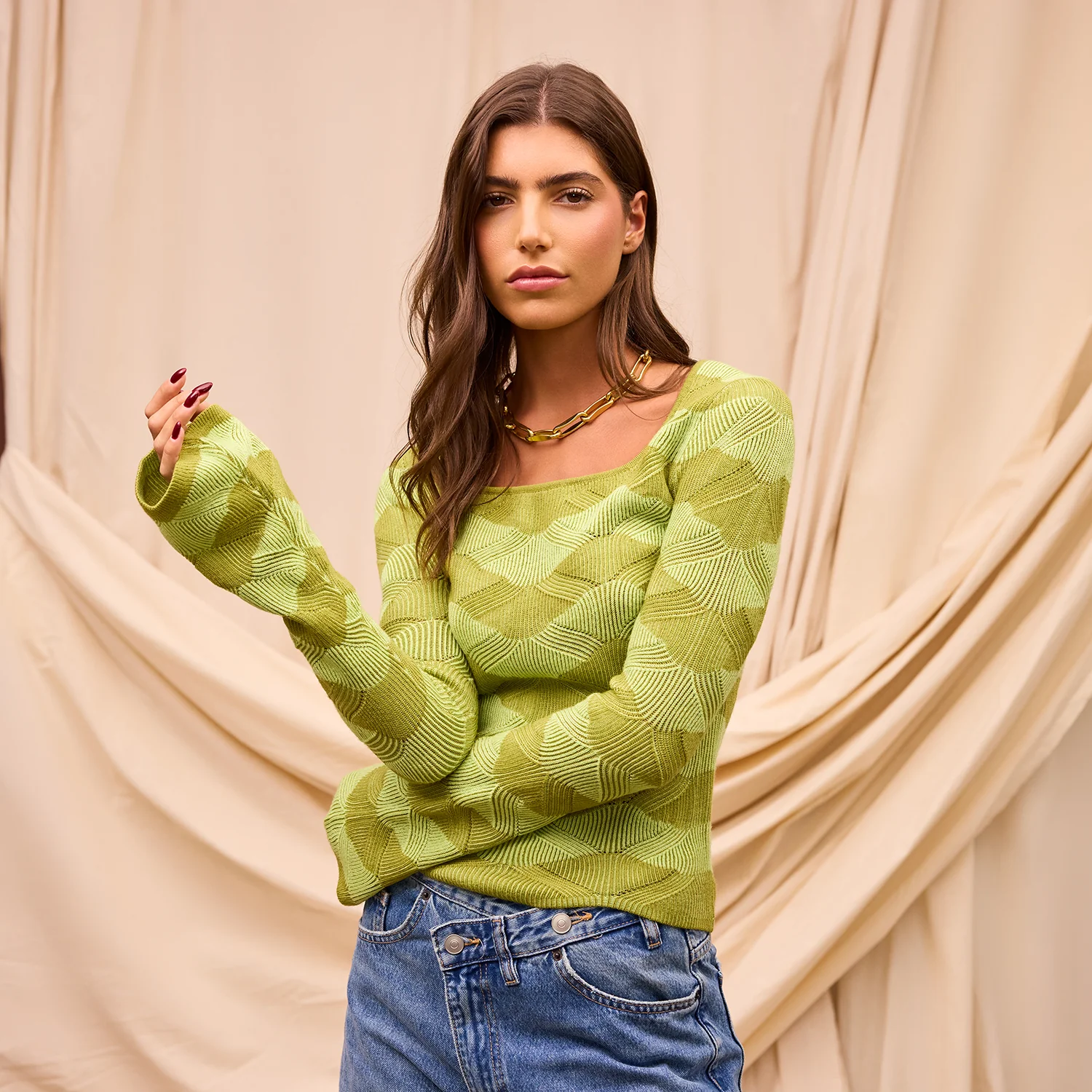 Ingrid Knit Top - Juniper - Image 3