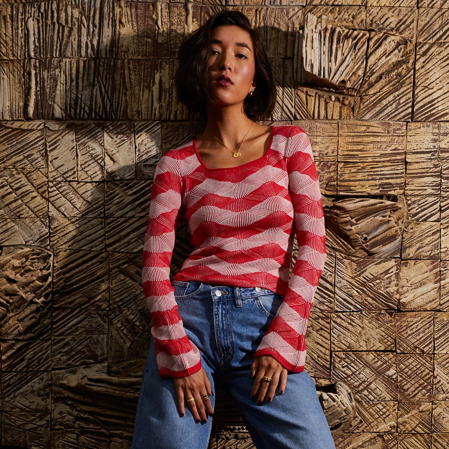 Ingrid Knit Top - Vermillion