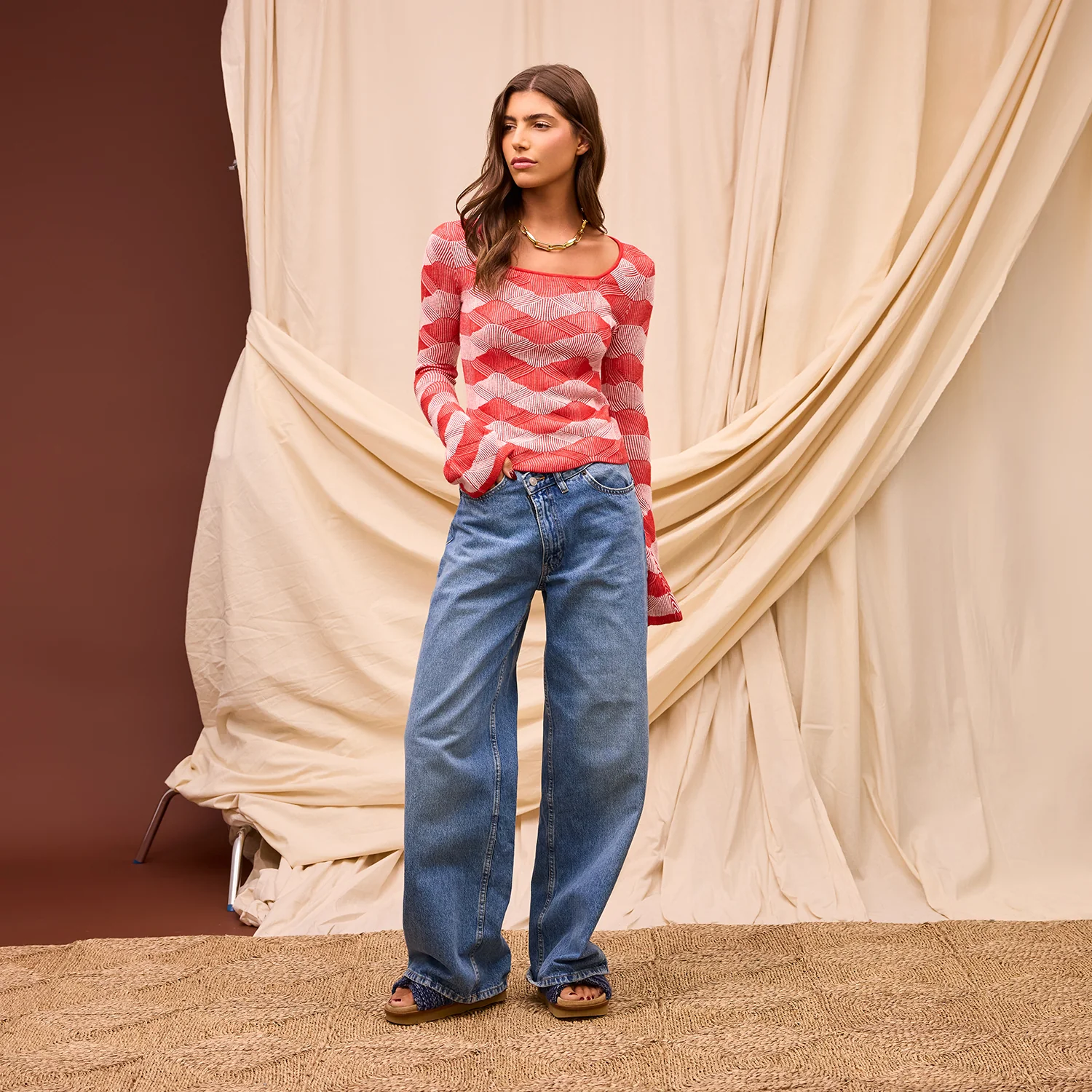Ingrid Knit Top - Vermillion - Image 2