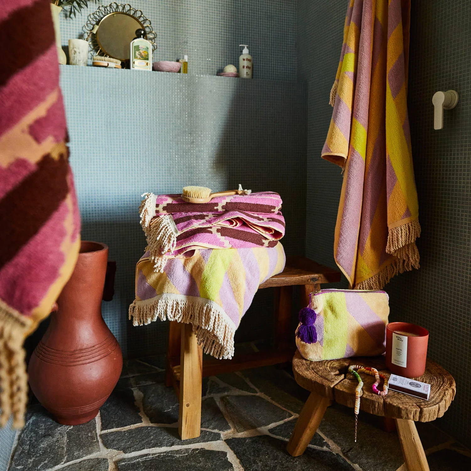 Jarita Terry Pouch - Mauve - Image 3