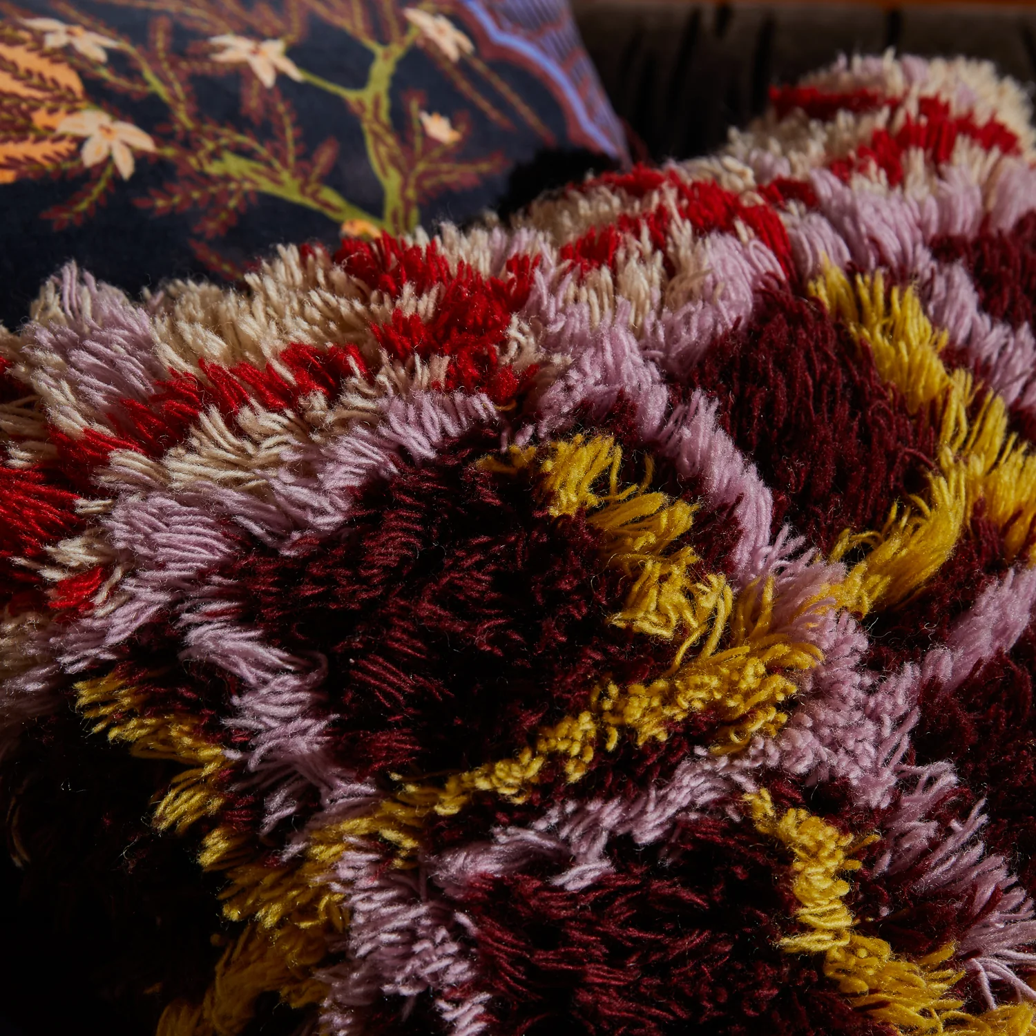 Karina Shag Cushion - Rosewood - Image 3