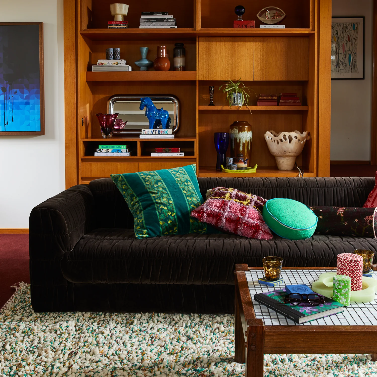 Karina Shag Cushion - Rosewood - Image 4