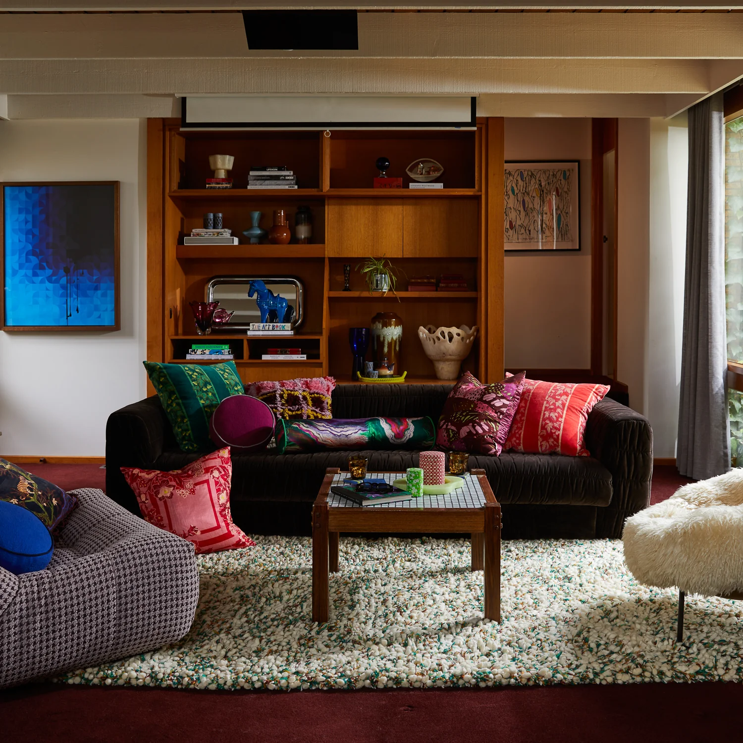 Karina Shag Cushion - Rosewood - Image 5