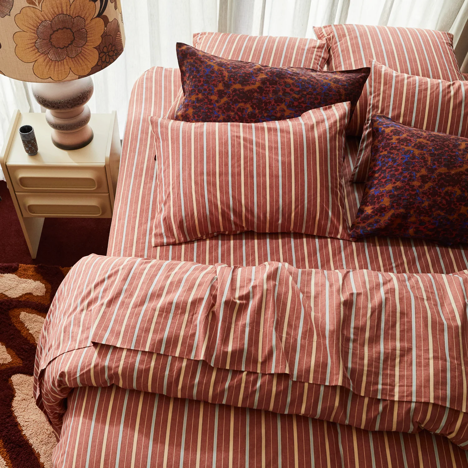 Leon Cotton Pillowcase Set - Burnt Sienna - Image 3