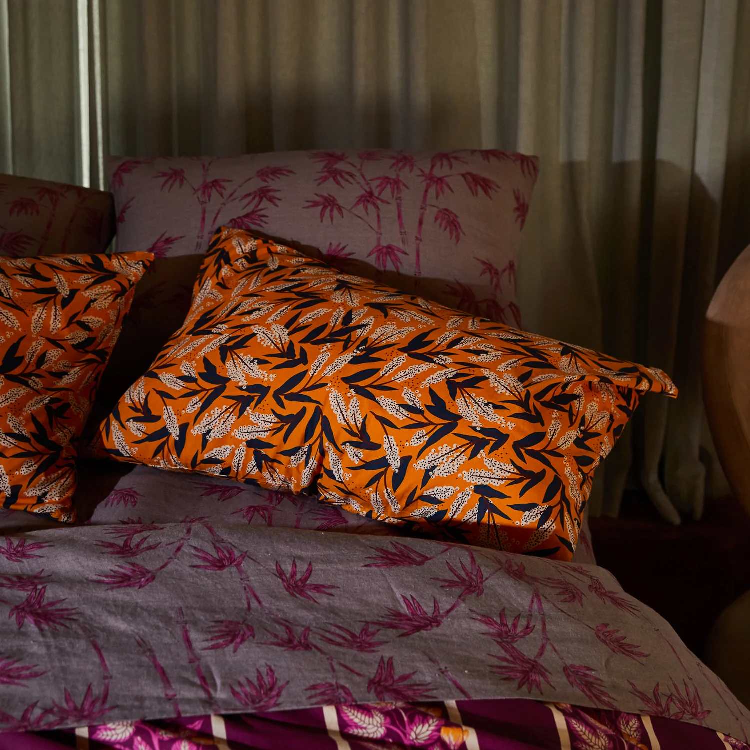Lina Cotton Pillowcase Set - Marigold - Image 3
