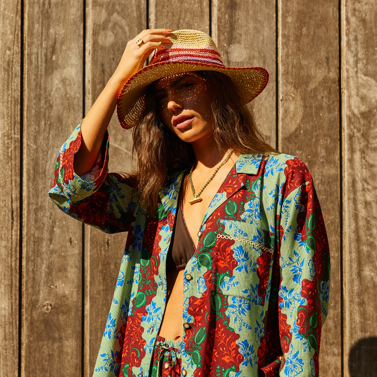 Luce Straw Hat - Vermillion - Image 2