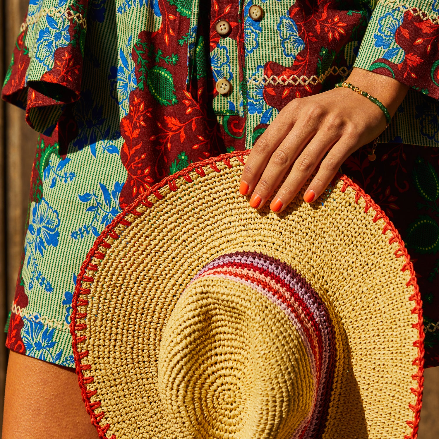 Luce Straw Hat - Vermillion - Image 4