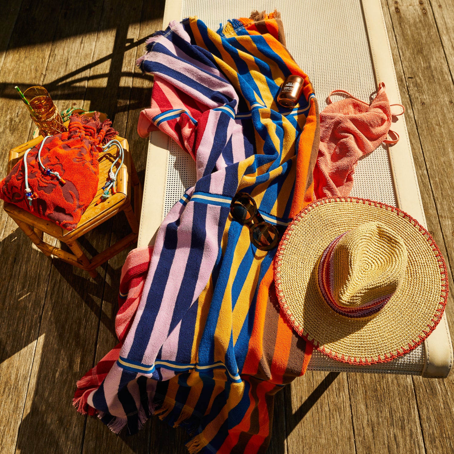 Luce Straw Hat - Vermillion - Image 5