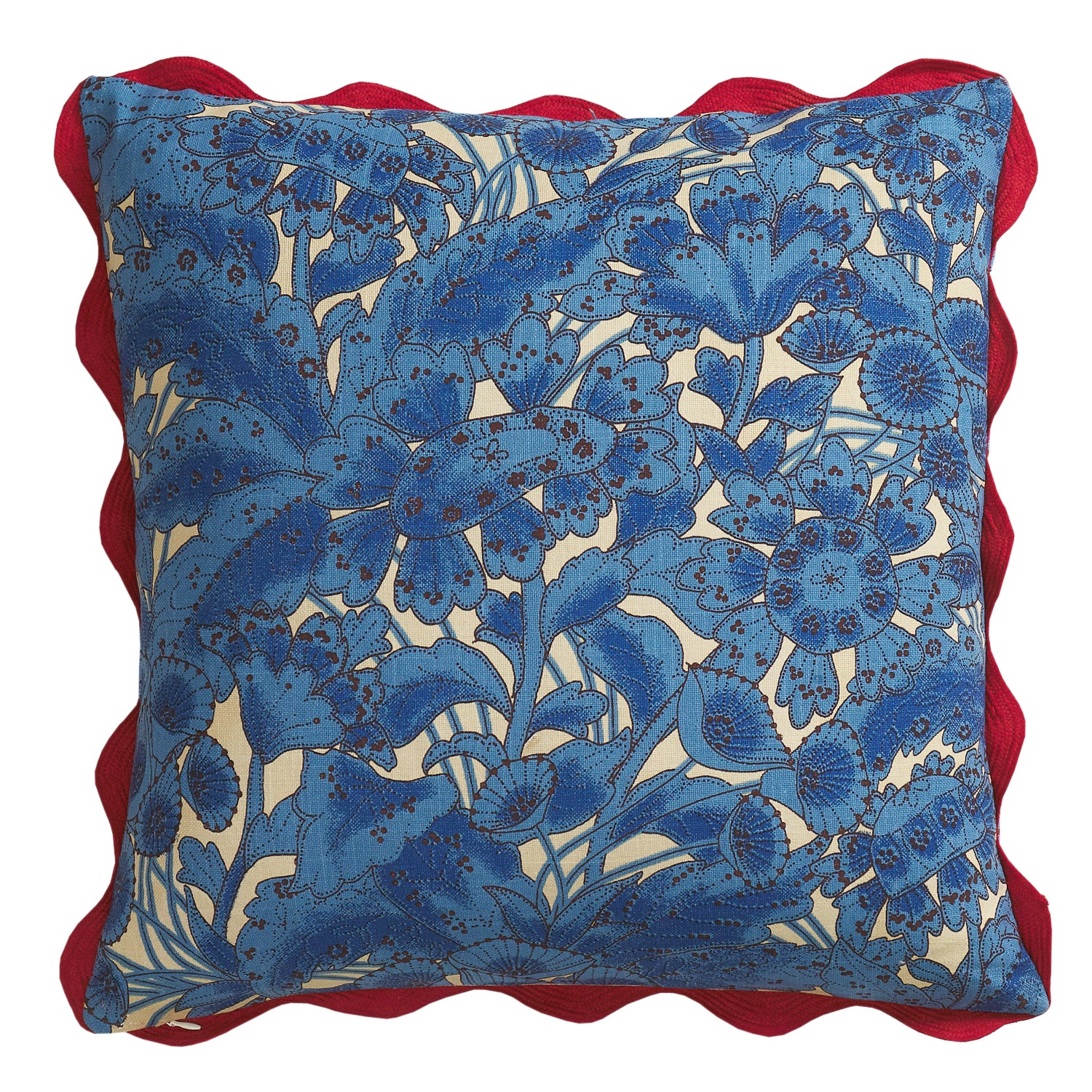 Lucia Embroidered Cushion - Cerulean - Image 7