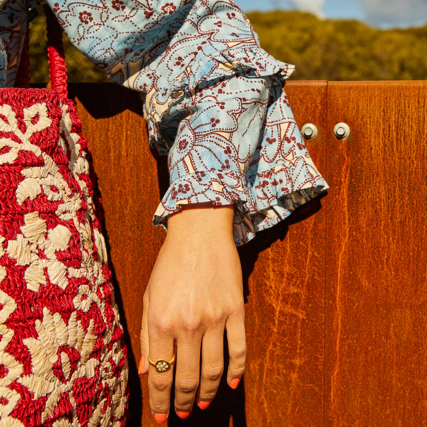 Lucia Frill Blouse - Cerulean - Image 8
