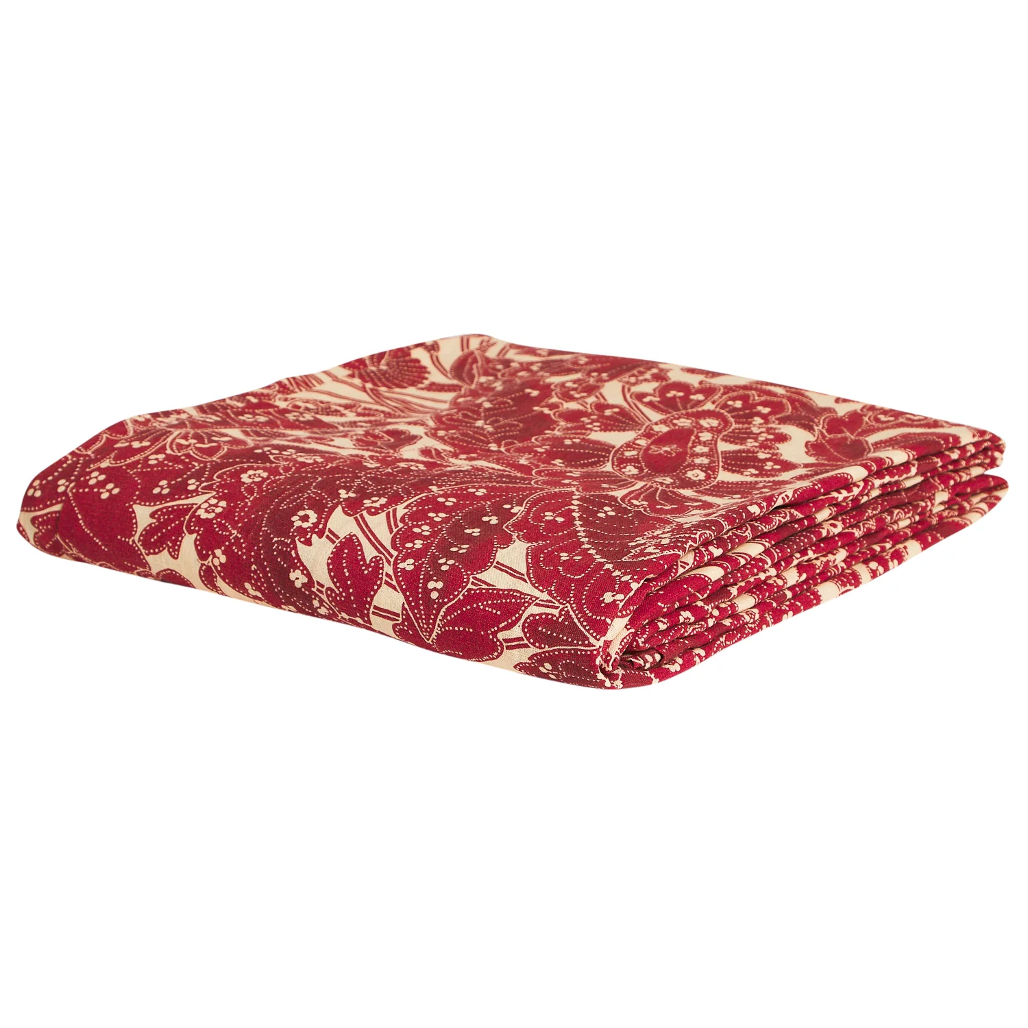 Lucia Linen Ruffle Valance - Crimson