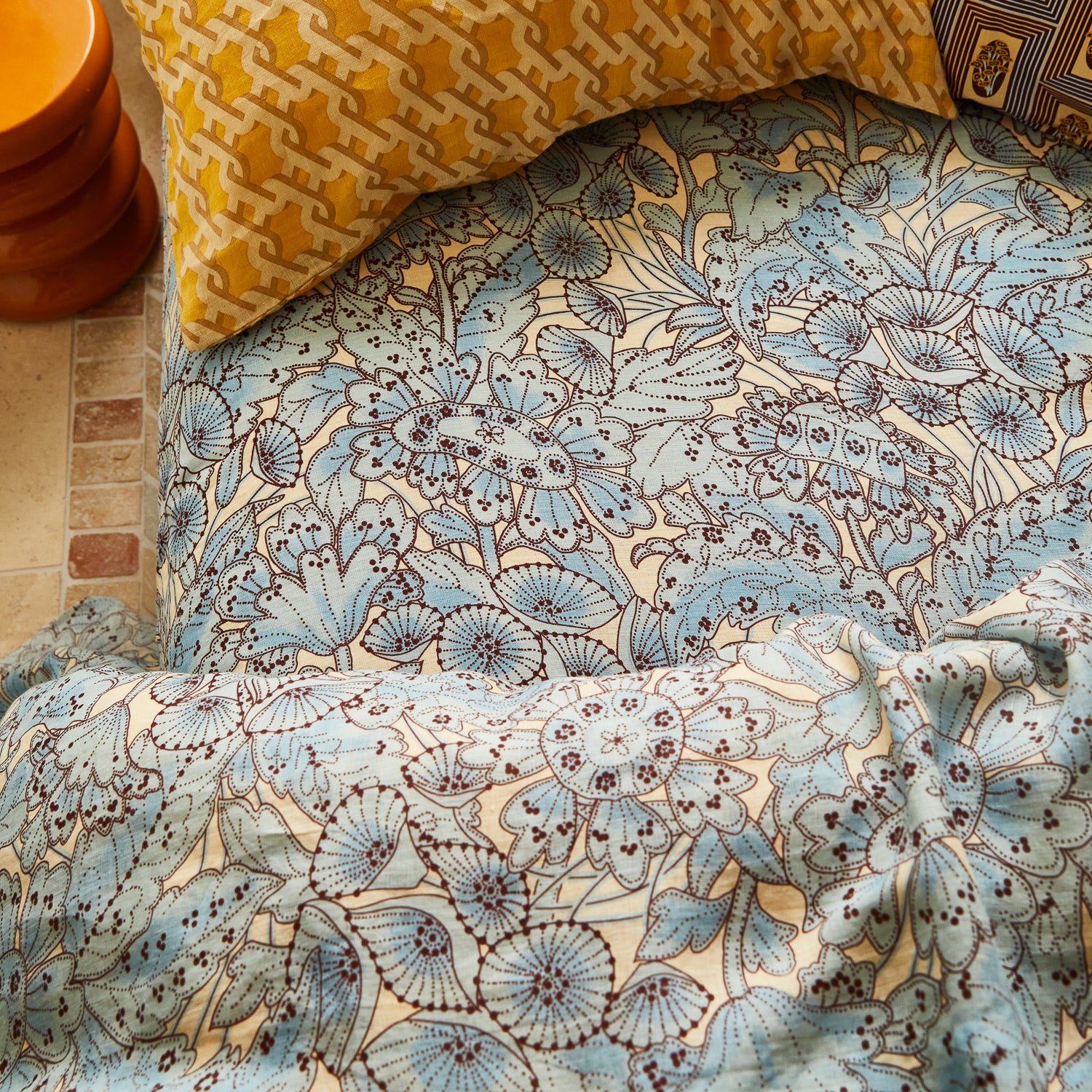 Lucia Linen Sheets - Cerulean - Image 4