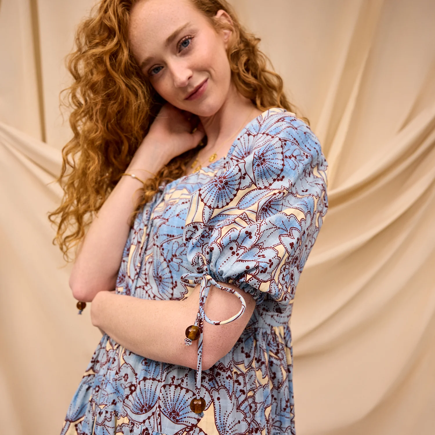 Lucia Tiered Maxi Dress - Cerulean - Image 5