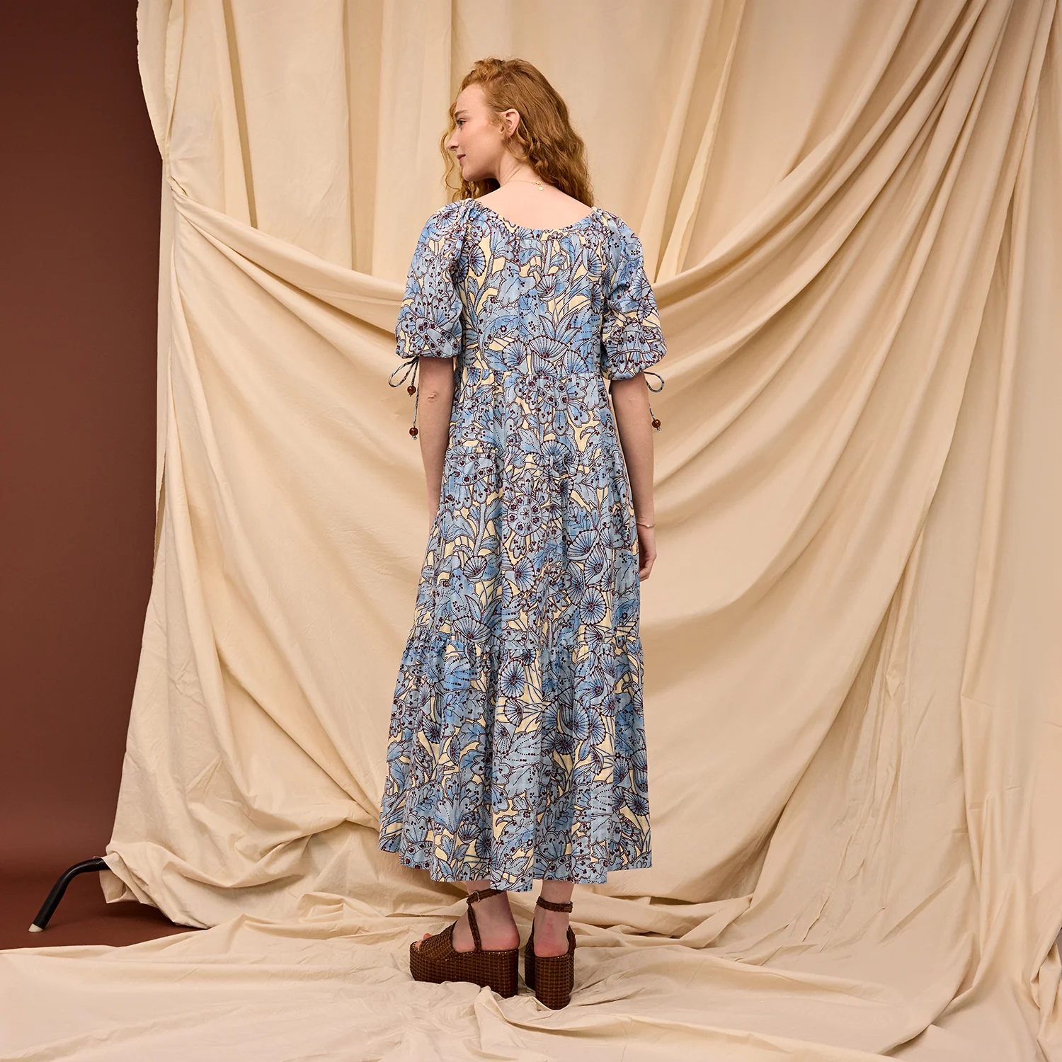 Lucia Tiered Maxi Dress - Cerulean - Image 6